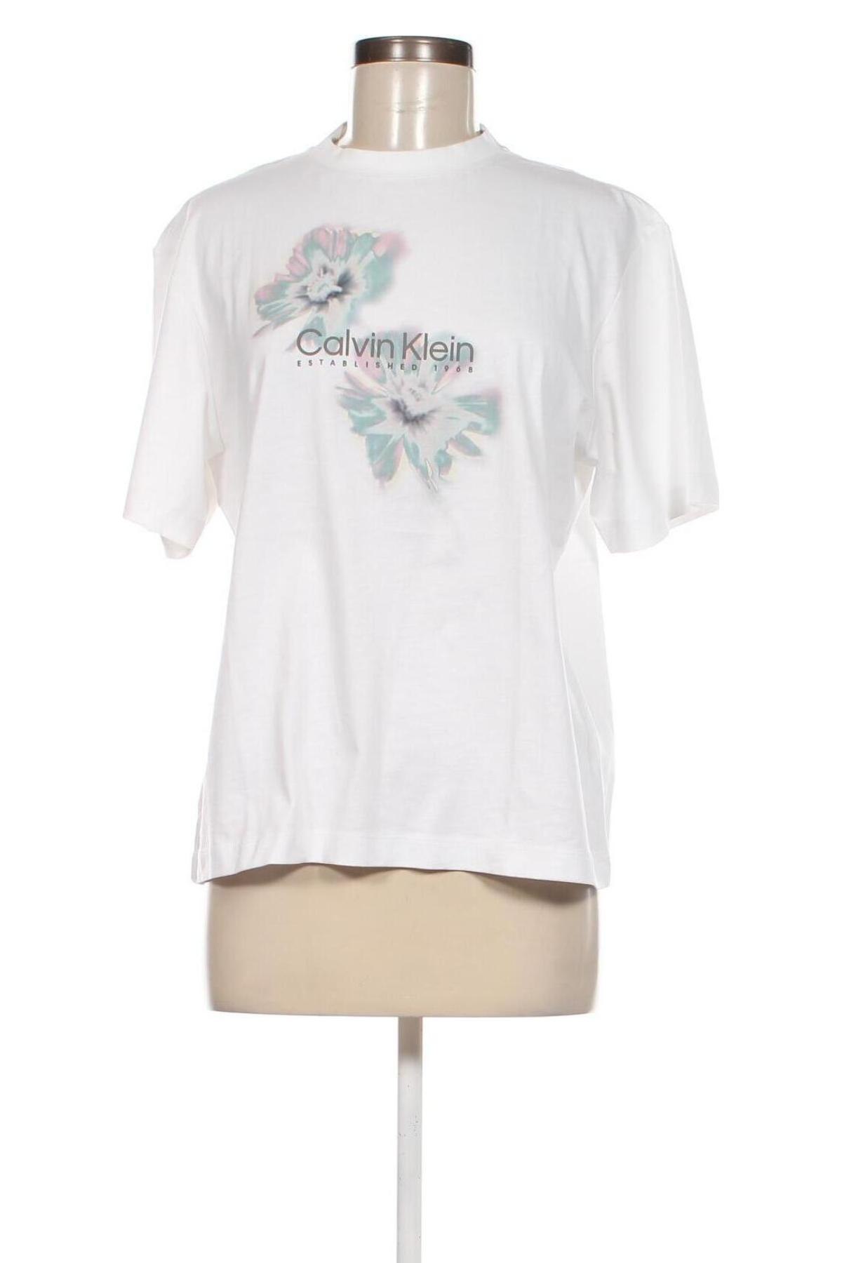 Γυναικείο t-shirt Calvin Klein, Μέγεθος M, Χρώμα Λευκό, Τιμή 39,69 €