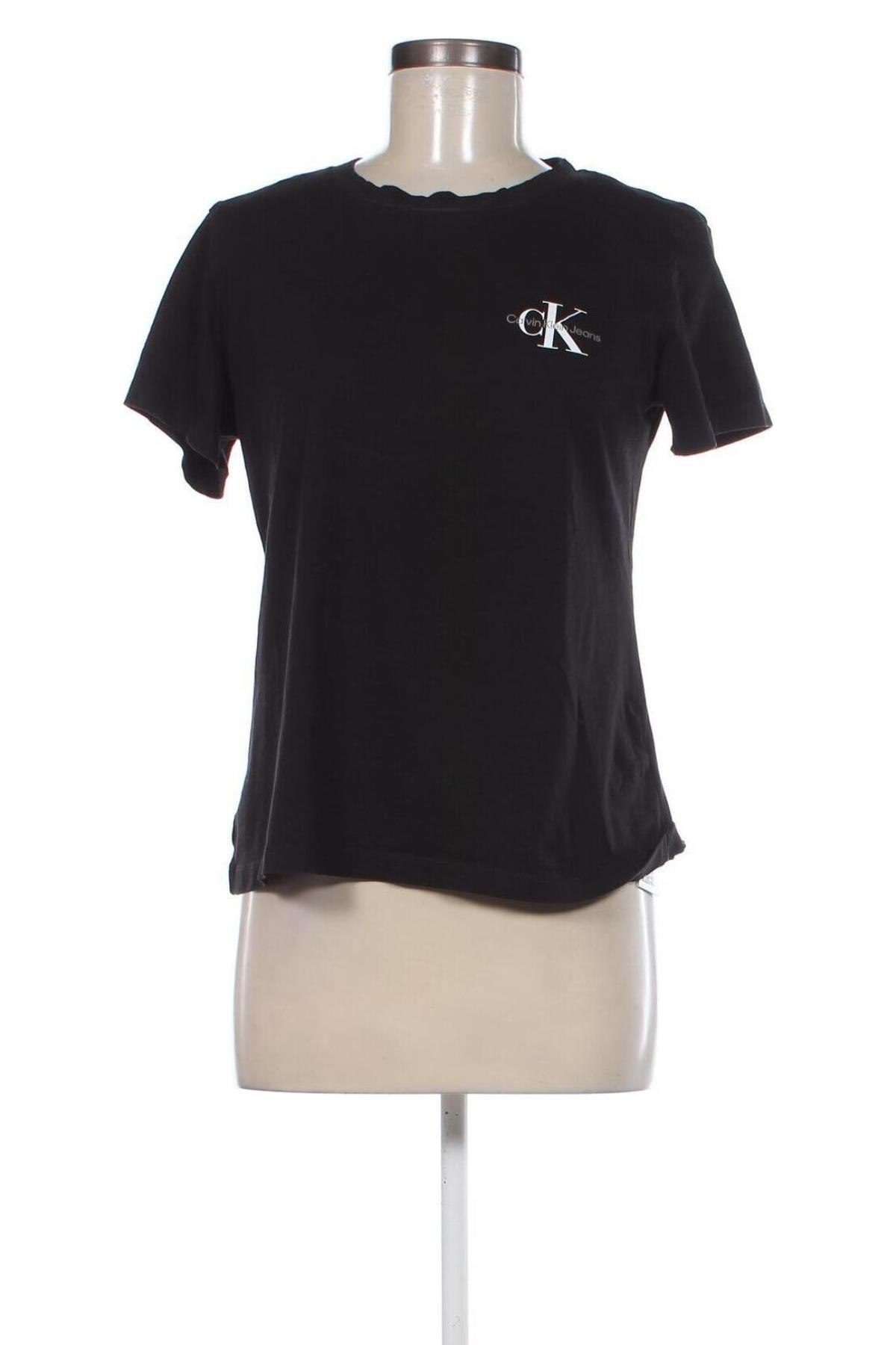 Damen T-Shirt Calvin Klein Jeans, Größe L, Farbe Schwarz, Preis 37,71 €