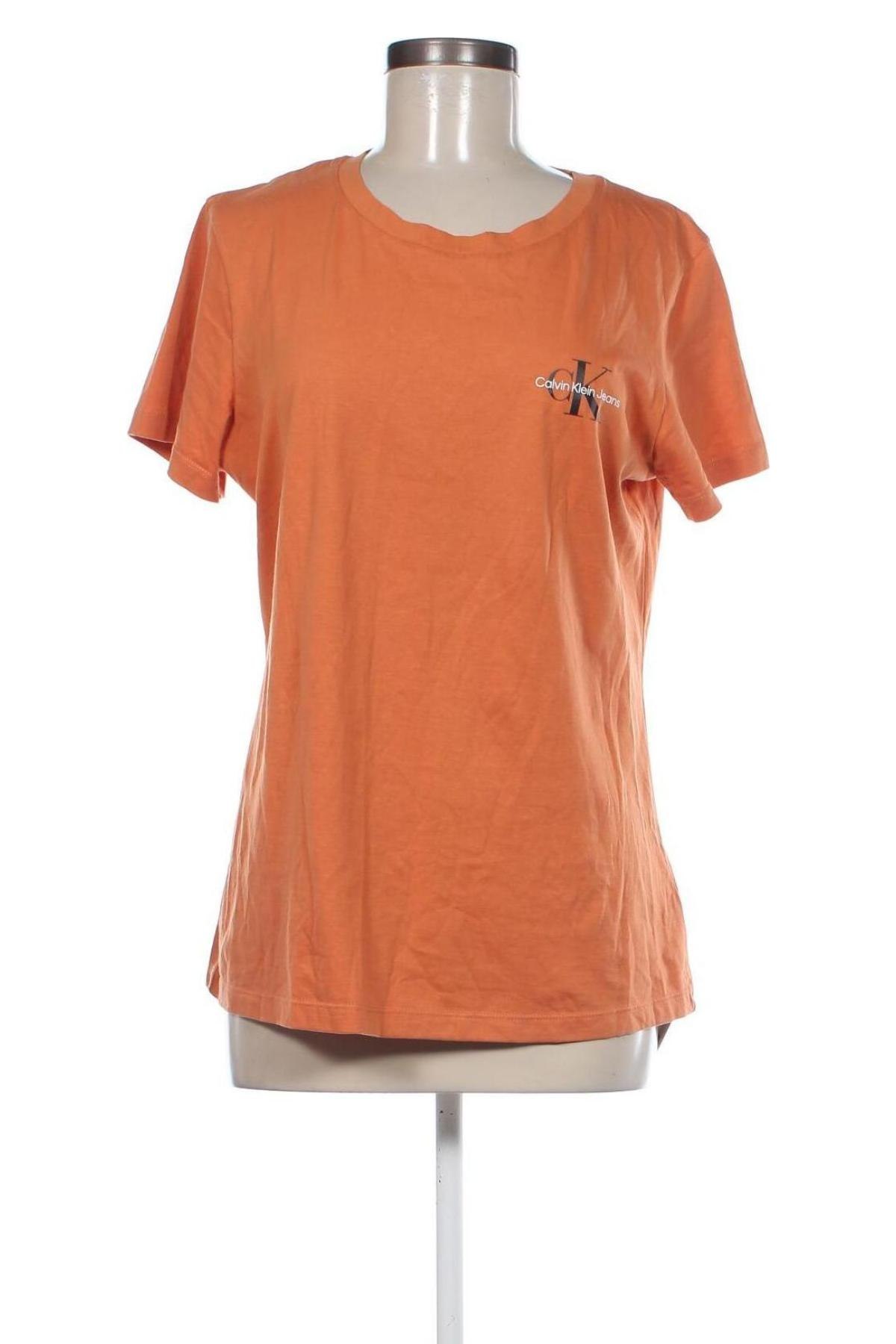 Damen T-Shirt Calvin Klein Jeans, Größe XL, Farbe Orange, Preis € 21,83