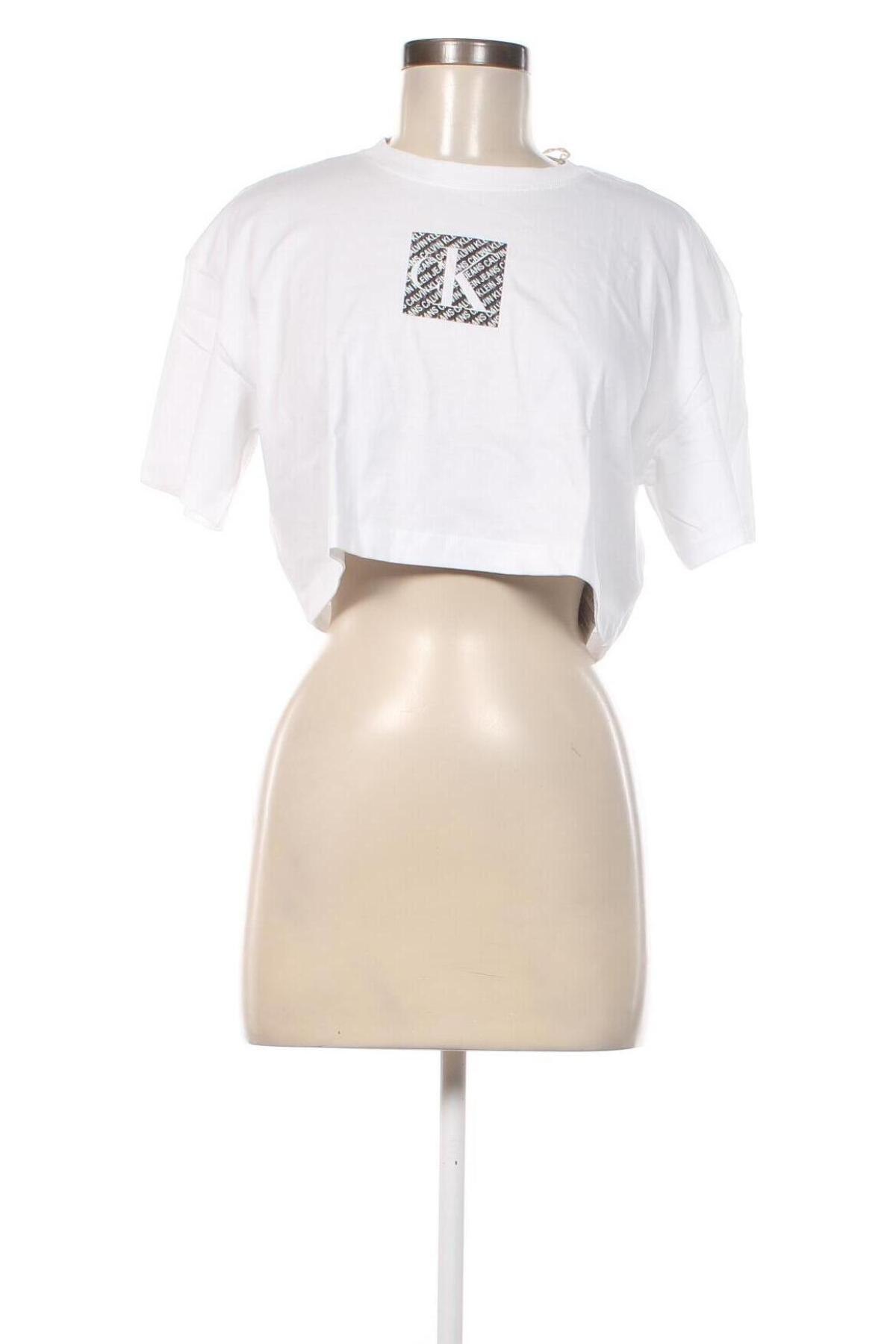 Γυναικείο t-shirt Calvin Klein Jeans, Μέγεθος L, Χρώμα Λευκό, Τιμή 39,69 €