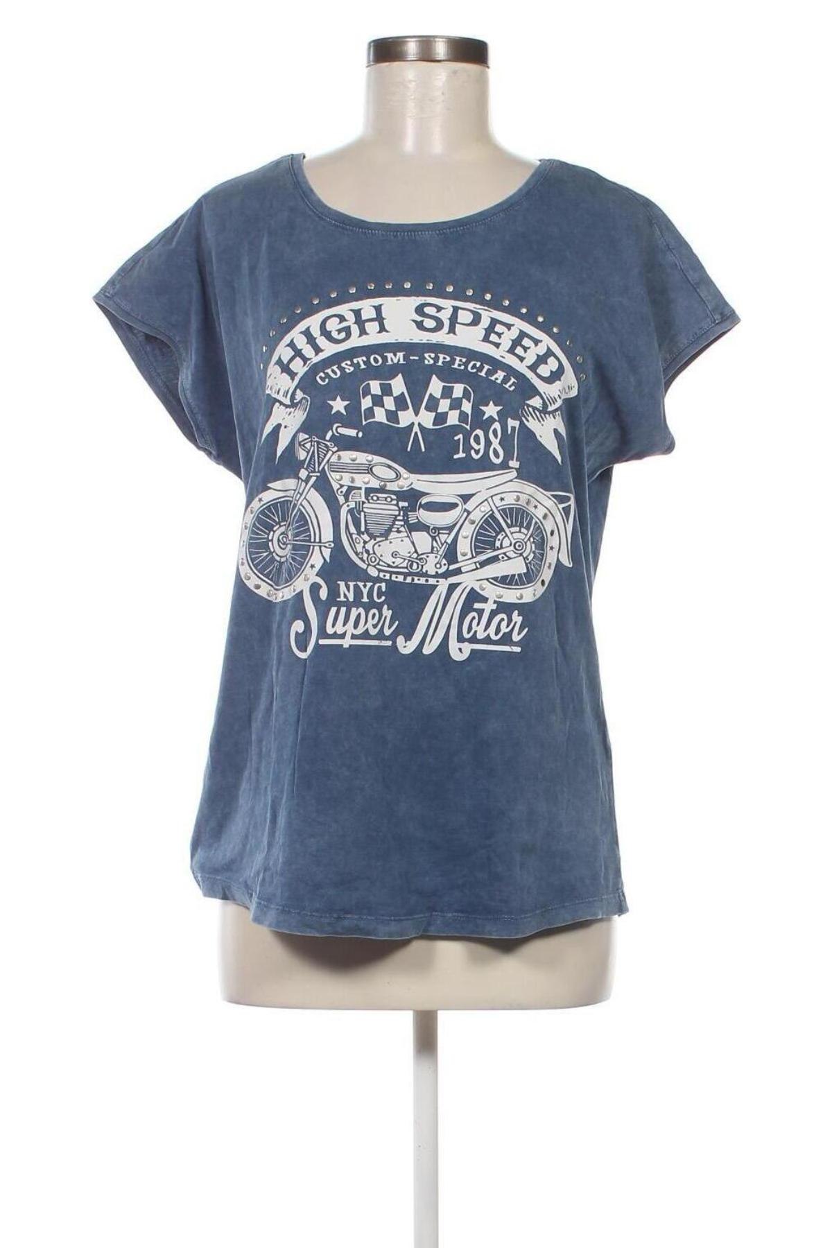 Damen T-Shirt Clockhouse, Größe M, Farbe Blau, Preis € 4,00