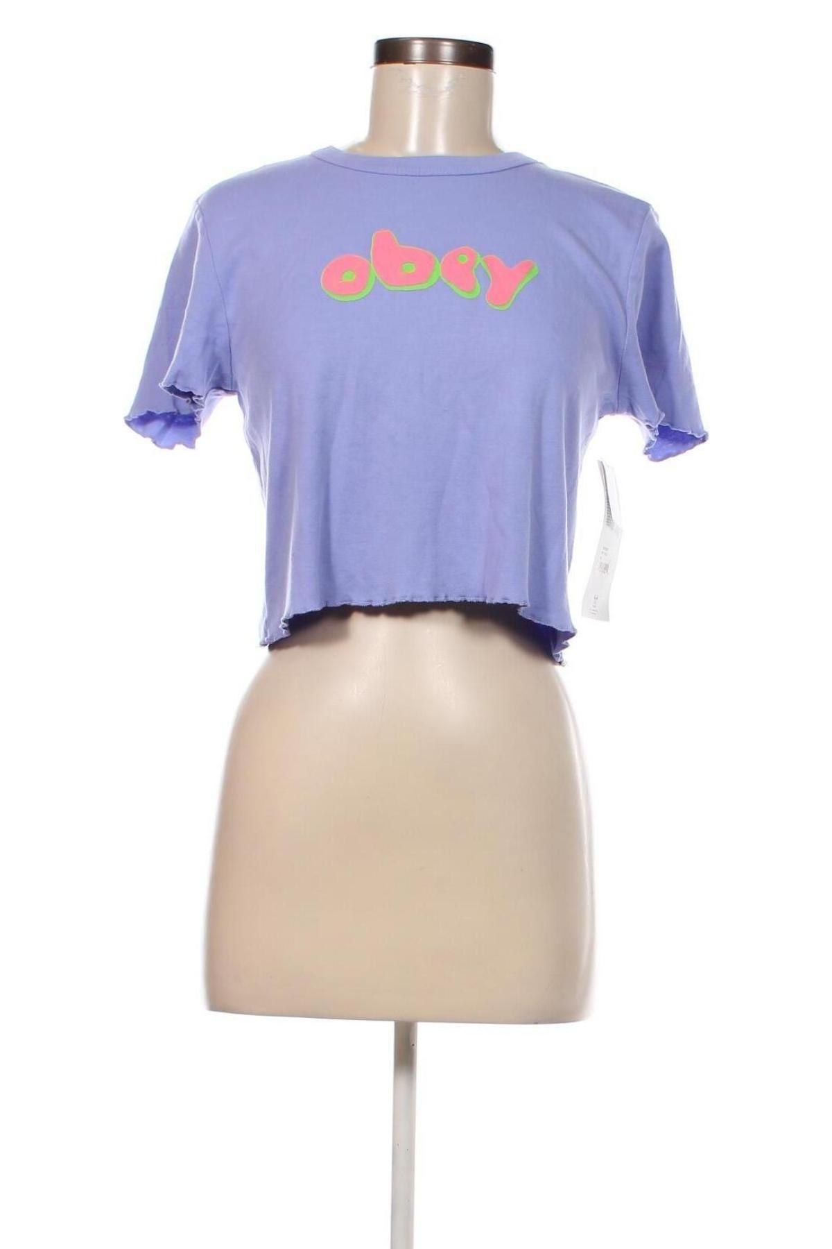 Damen T-Shirt Obey, Größe L, Farbe Lila, Preis € 31,96