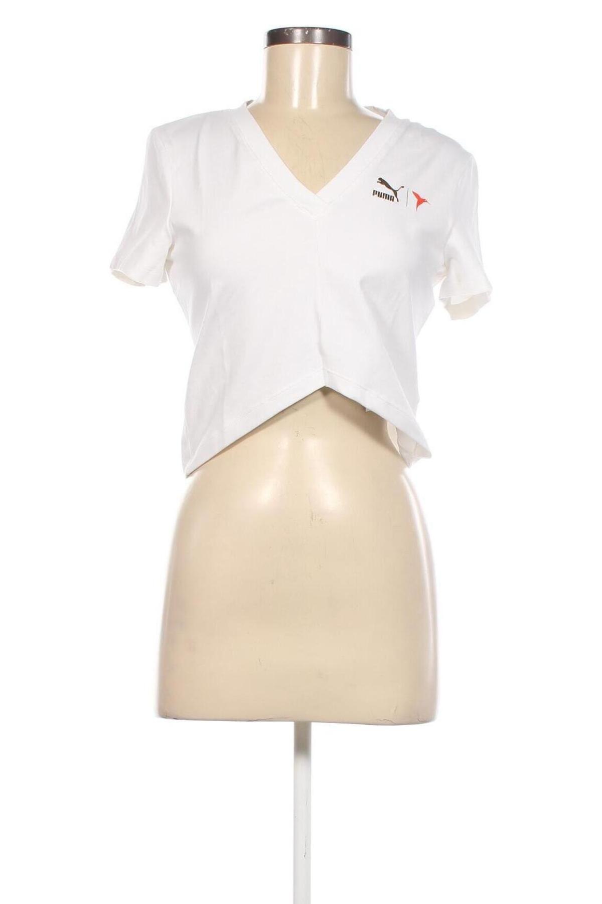 Γυναικείο t-shirt PUMA, Μέγεθος L, Χρώμα Λευκό, Τιμή 30,36 €