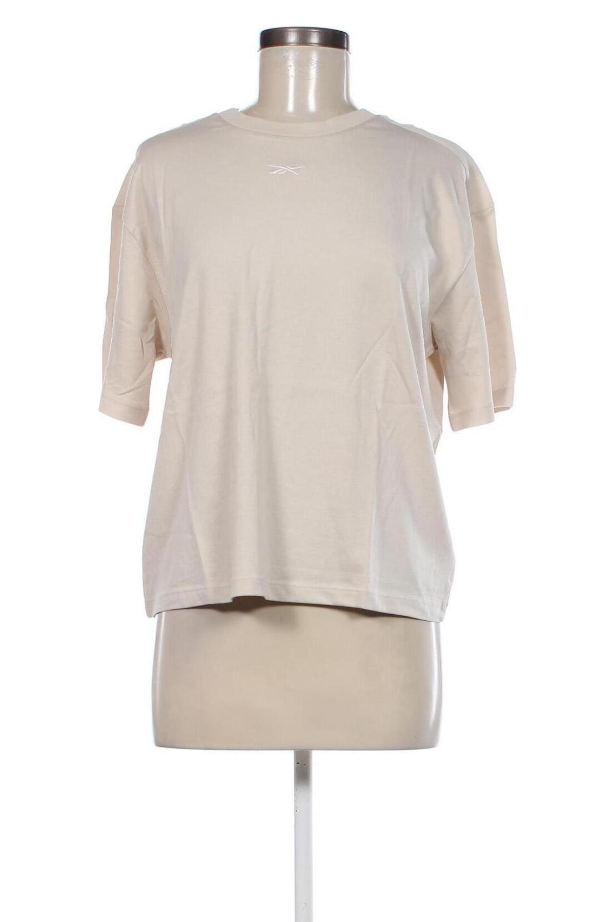 Damen T-Shirt Reebok, Größe S, Farbe Beige, Preis 17,58 €