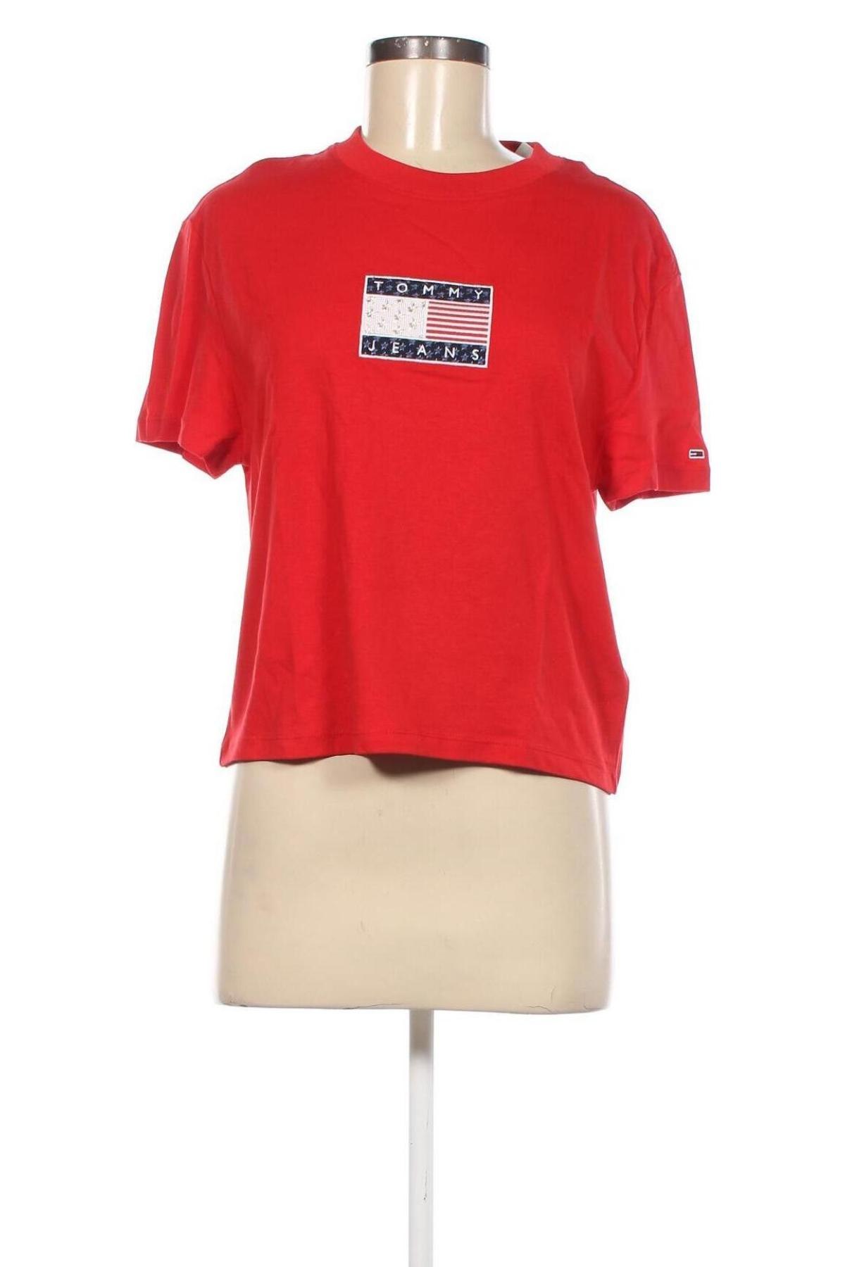 Γυναικείο t-shirt Tommy Jeans, Μέγεθος S, Χρώμα Κόκκινο, Τιμή 39,69 €