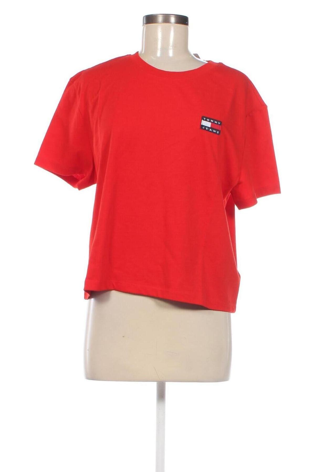 Damen T-Shirt Tommy Jeans, Größe L, Farbe Rot, Preis 35,72 €