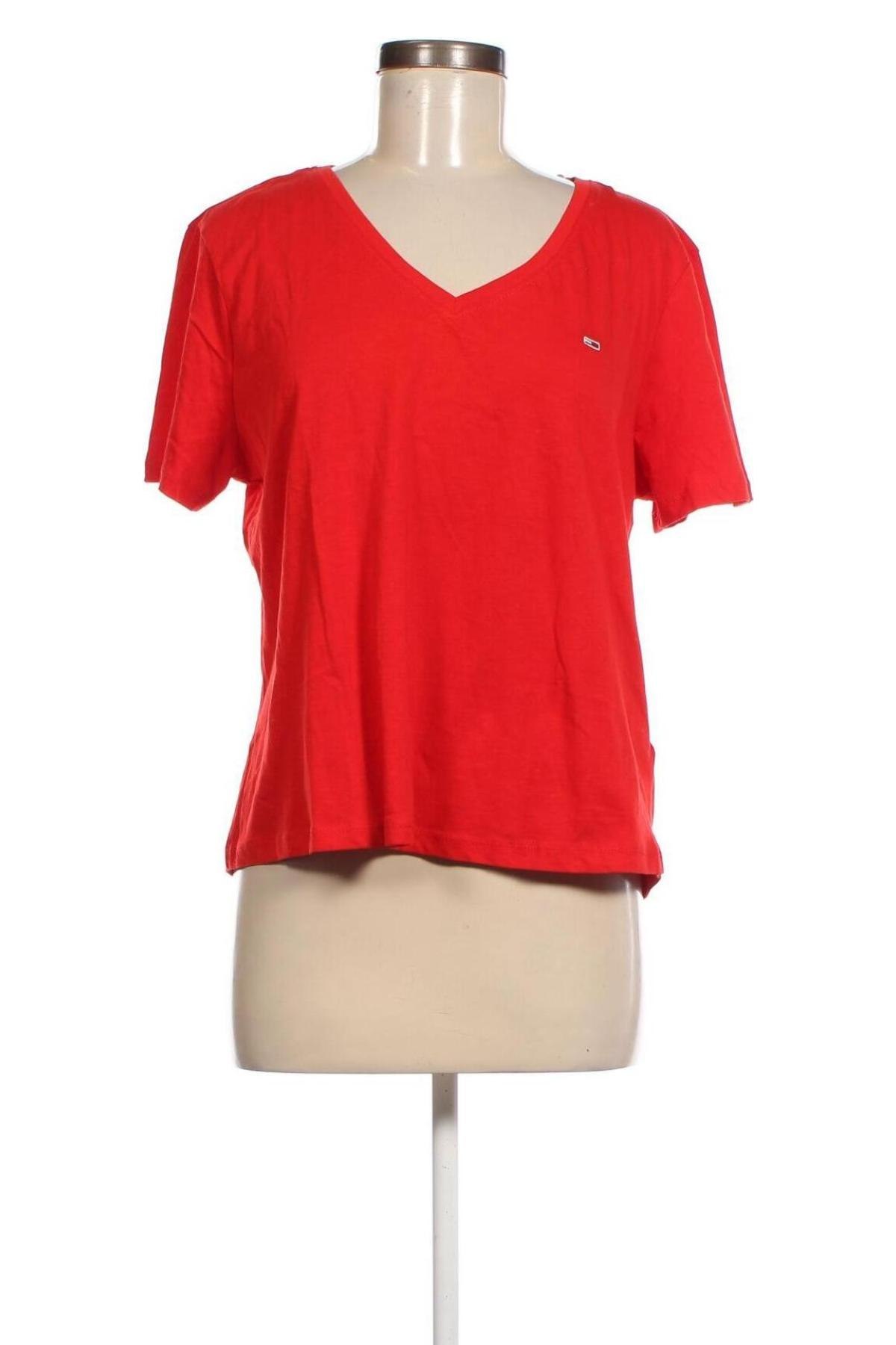 Damen T-Shirt Tommy Jeans, Größe XXL, Farbe Rot, Preis 37,71 €