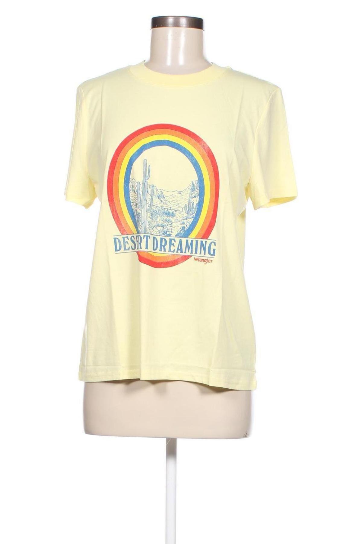 Γυναικείο t-shirt Wrangler, Μέγεθος M, Χρώμα Κίτρινο, Τιμή 31,96 €