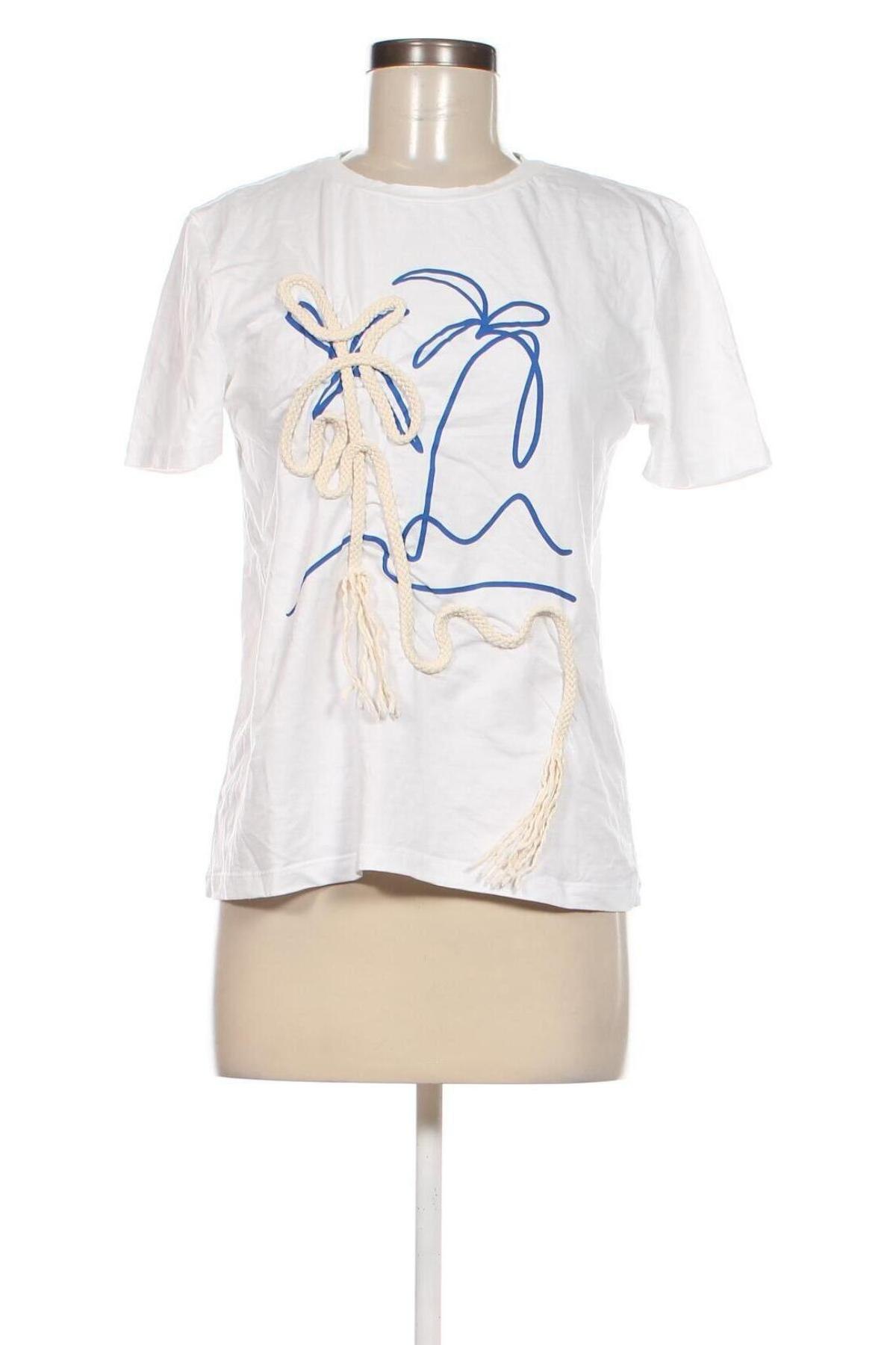 Дамска тениска Zara, Размер S, Цвят Бял, Цена 11,00 лв.