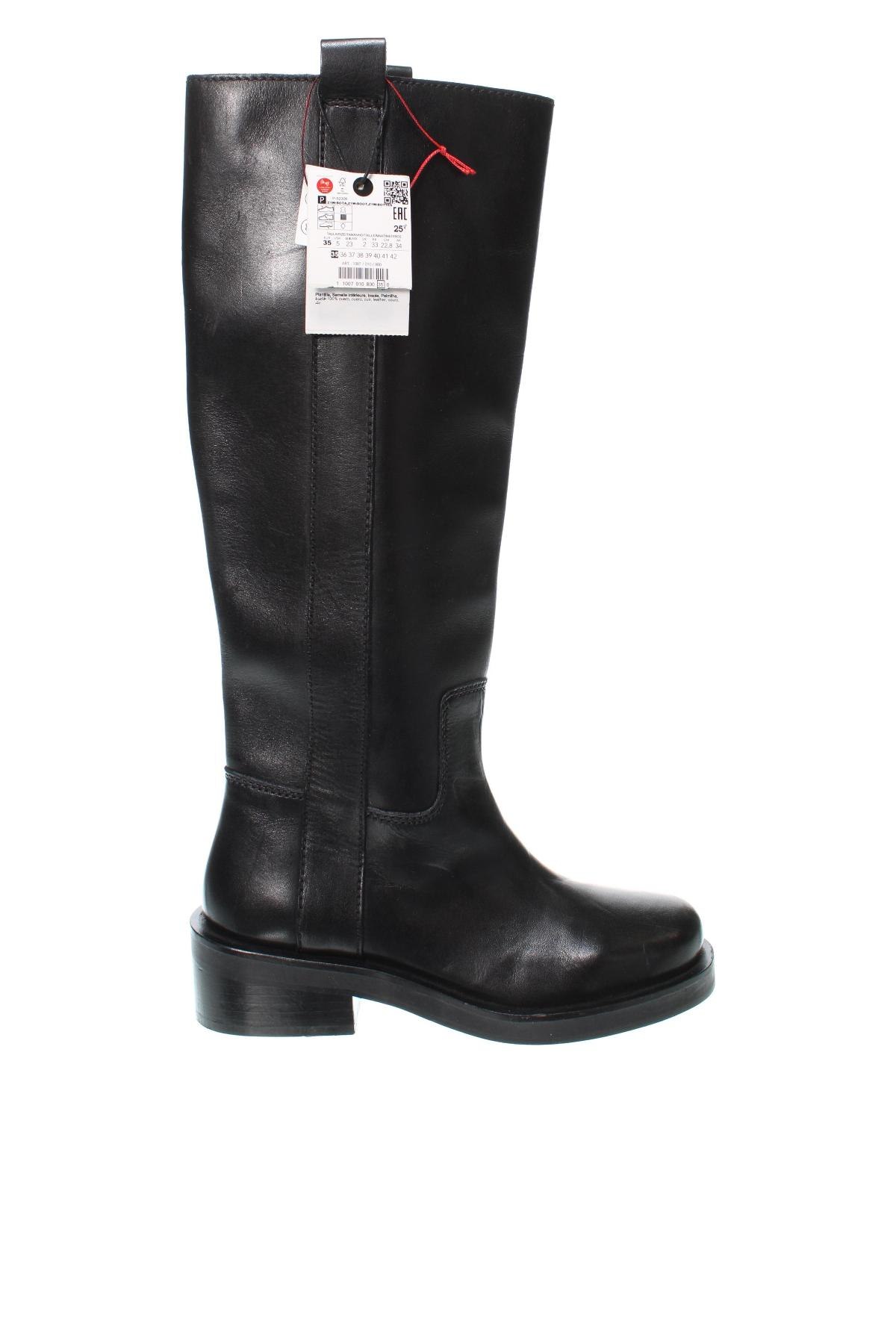 Γυναικείες μπότες Zara, Μέγεθος 35, Χρώμα Μαύρο, Τιμή 46,90 €