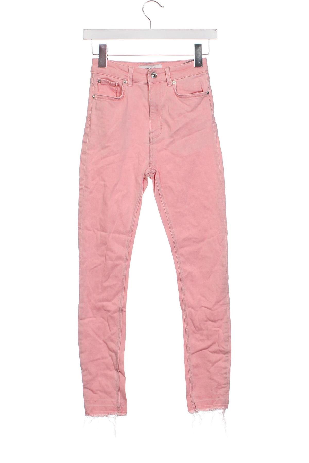 Дамски дънки Zara, Размер XS, Цвят Розов, Цена 13,50 лв.