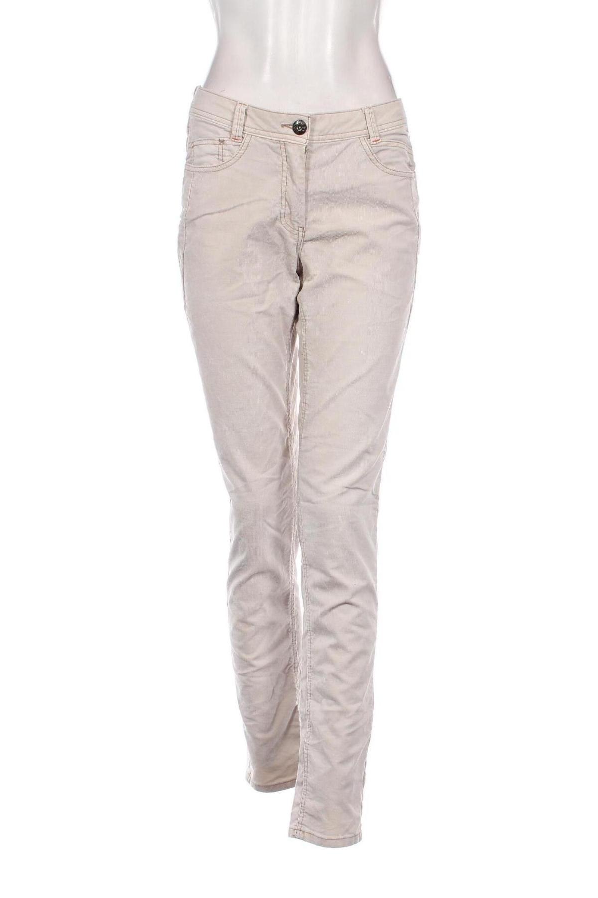 Pantaloni de velvet de femei Cecil, Mărime M, Culoare Bej, Preț 44,51 Lei