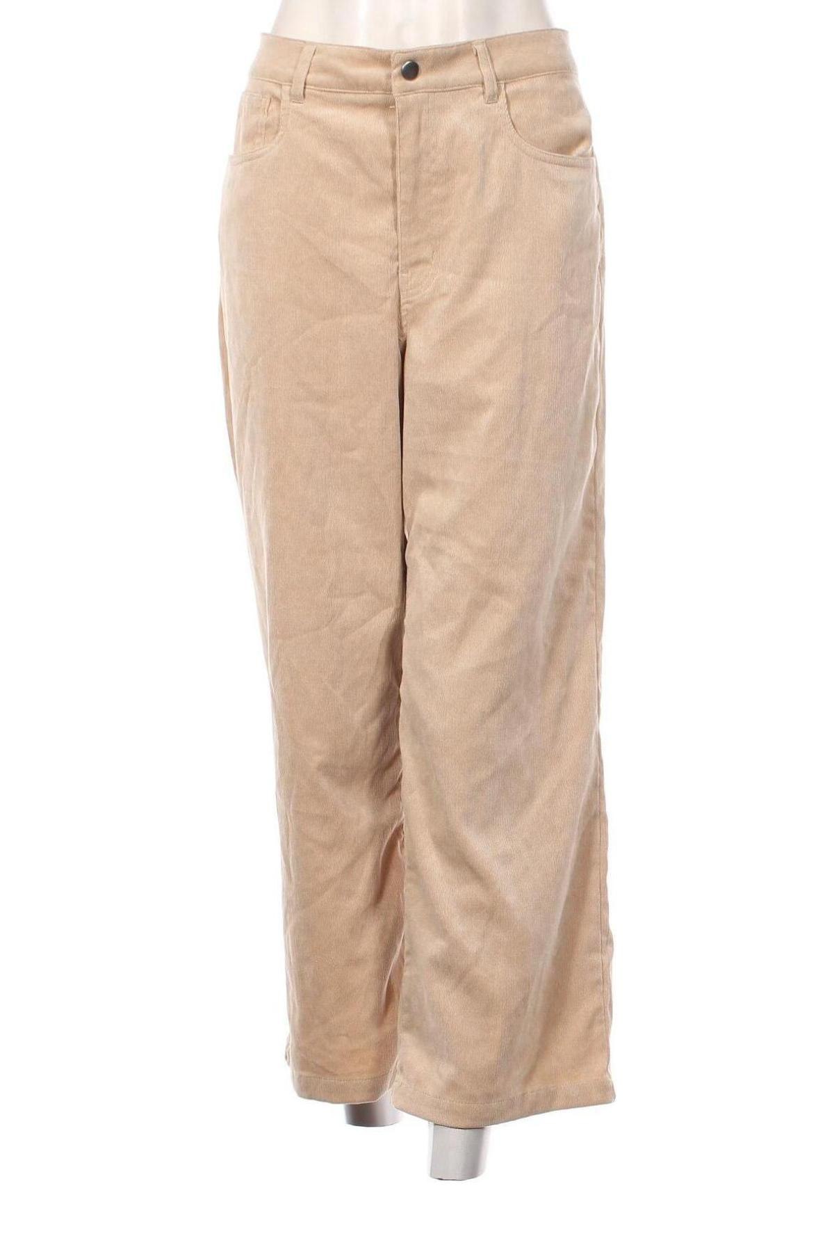 Pantaloni de velvet de femei Only-M., Mărime L, Culoare Bej, Preț 47,70 Lei