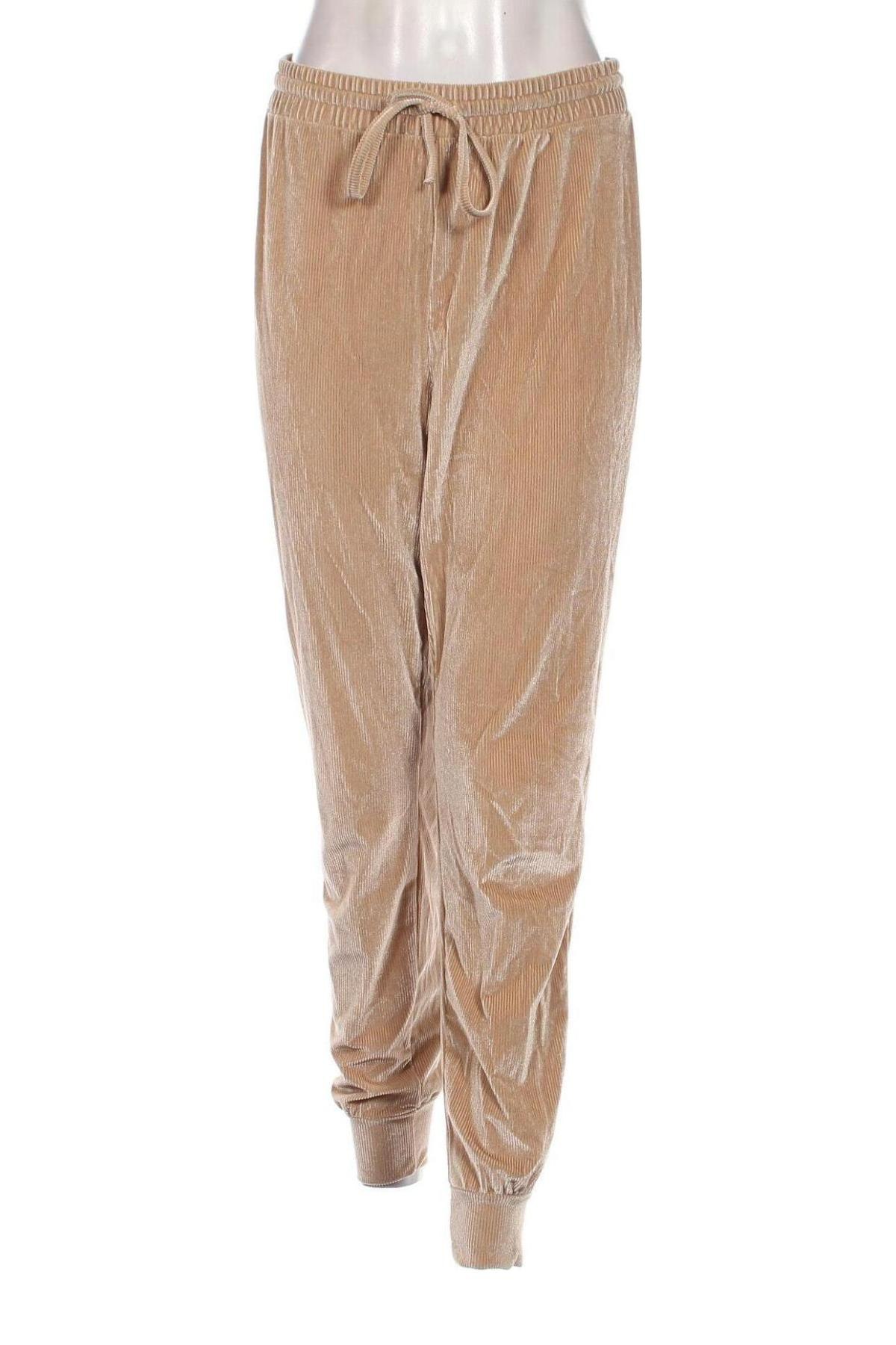 Pantaloni de velvet de femei SHEIN, Mărime M, Culoare Bej, Preț 28,62 Lei