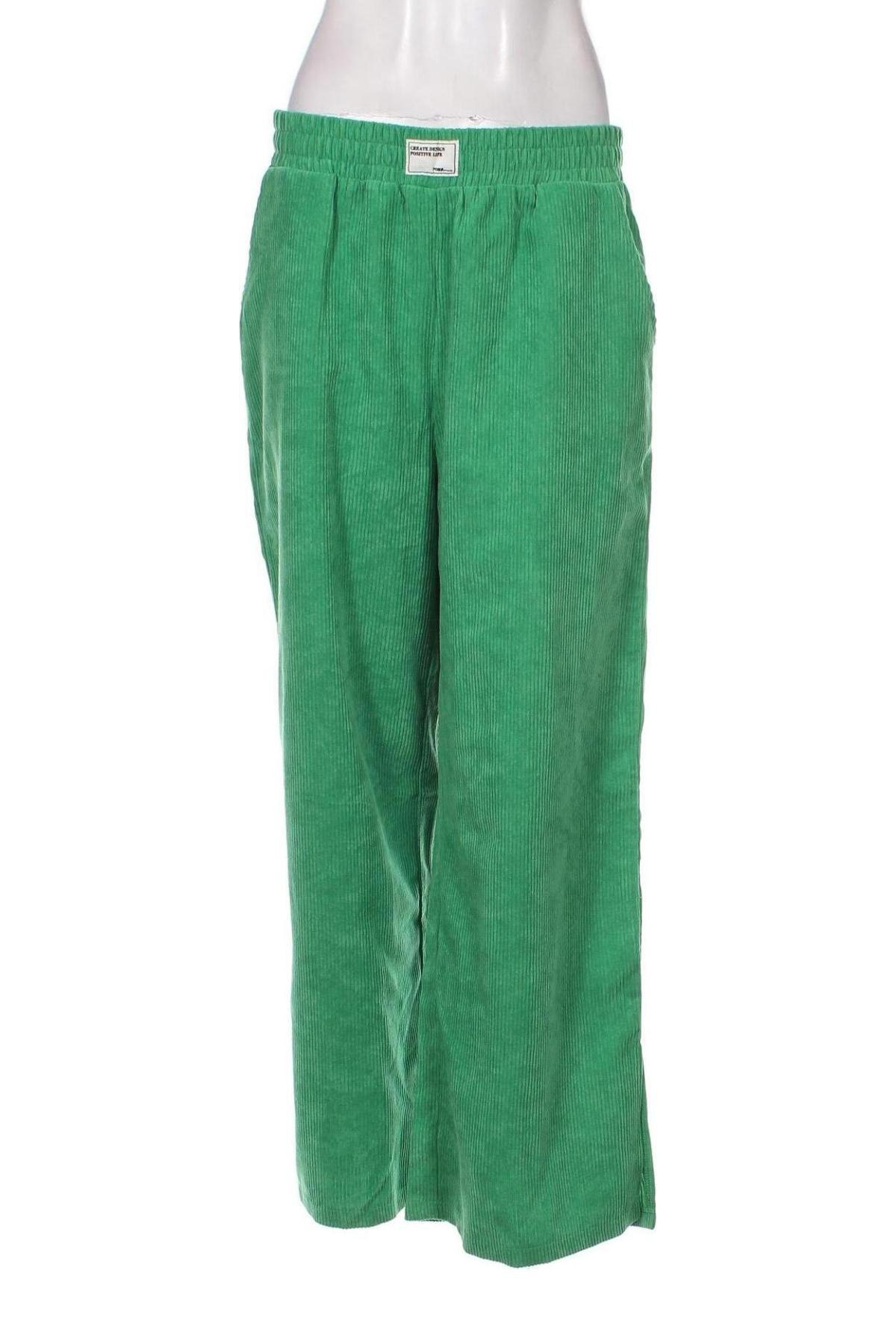 Γυναικείο κοτλέ παντελόνι SHEIN, Μέγεθος L, Χρώμα Πράσινο, Τιμή 17,94 €