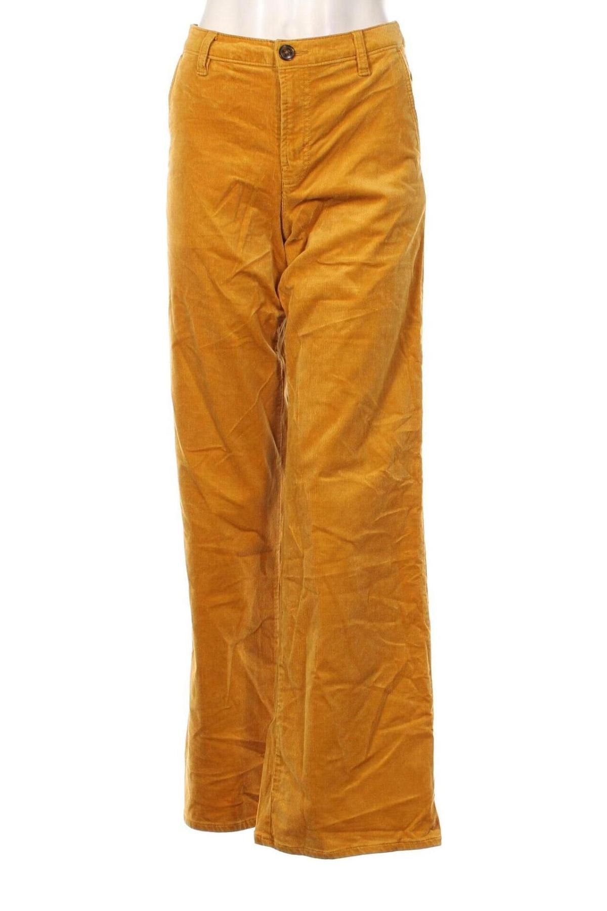 Pantaloni de velvet de femei Yessica, Mărime M, Culoare Galben, Preț 38,16 Lei