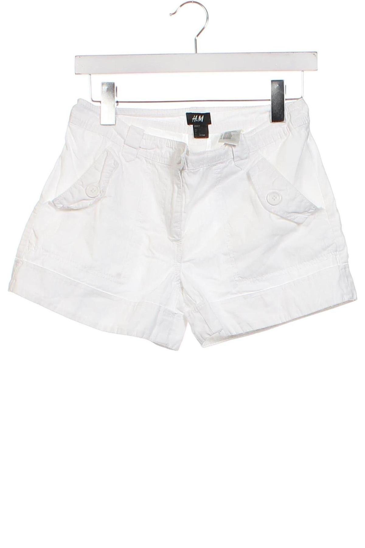 Γυναικείο κοντό παντελόνι H&M, Μέγεθος XS, Χρώμα Λευκό, Τιμή 4,70 €