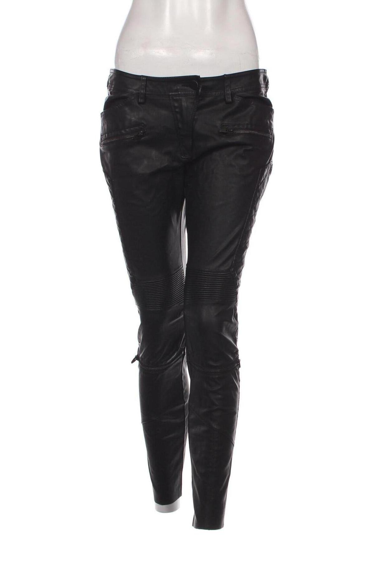 Дамски кожен панталон Zara, Размер M, Цвят Черен, Цена 16,42 лв.