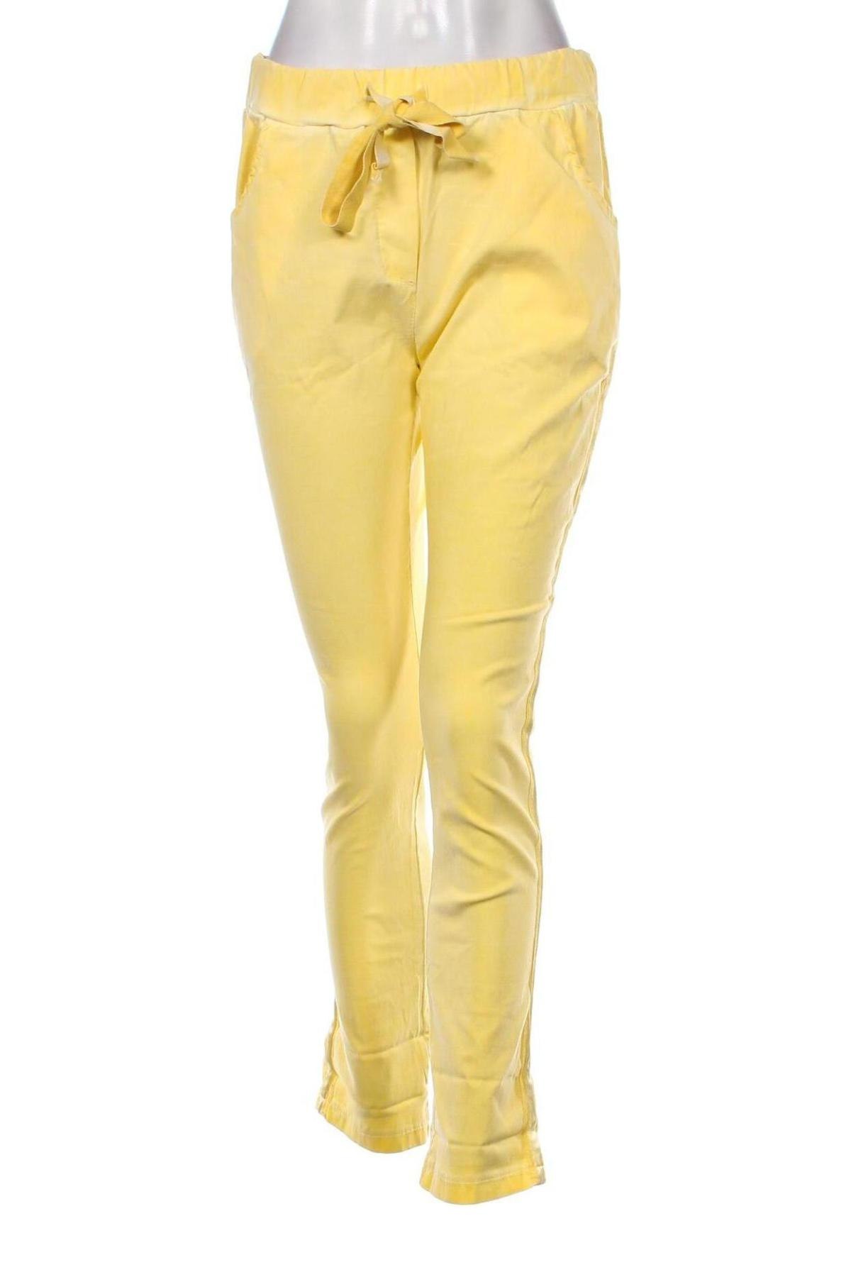 Damskie spodnie Made In Italy, Rozmiar M, Kolor Żółty, Cena 41,74 zł