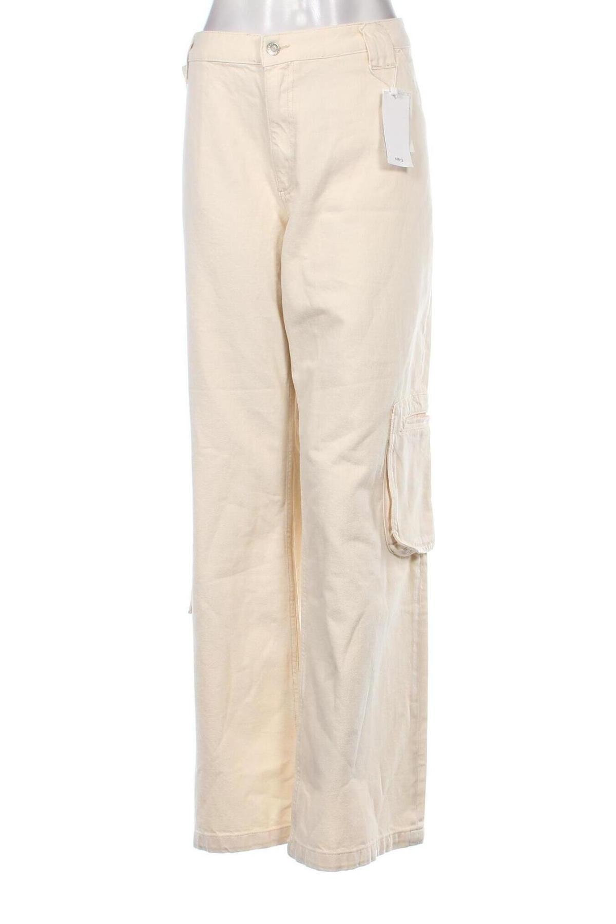 Pantaloni de femei Mango, Mărime XXL, Culoare Ecru, Preț 126,65 Lei