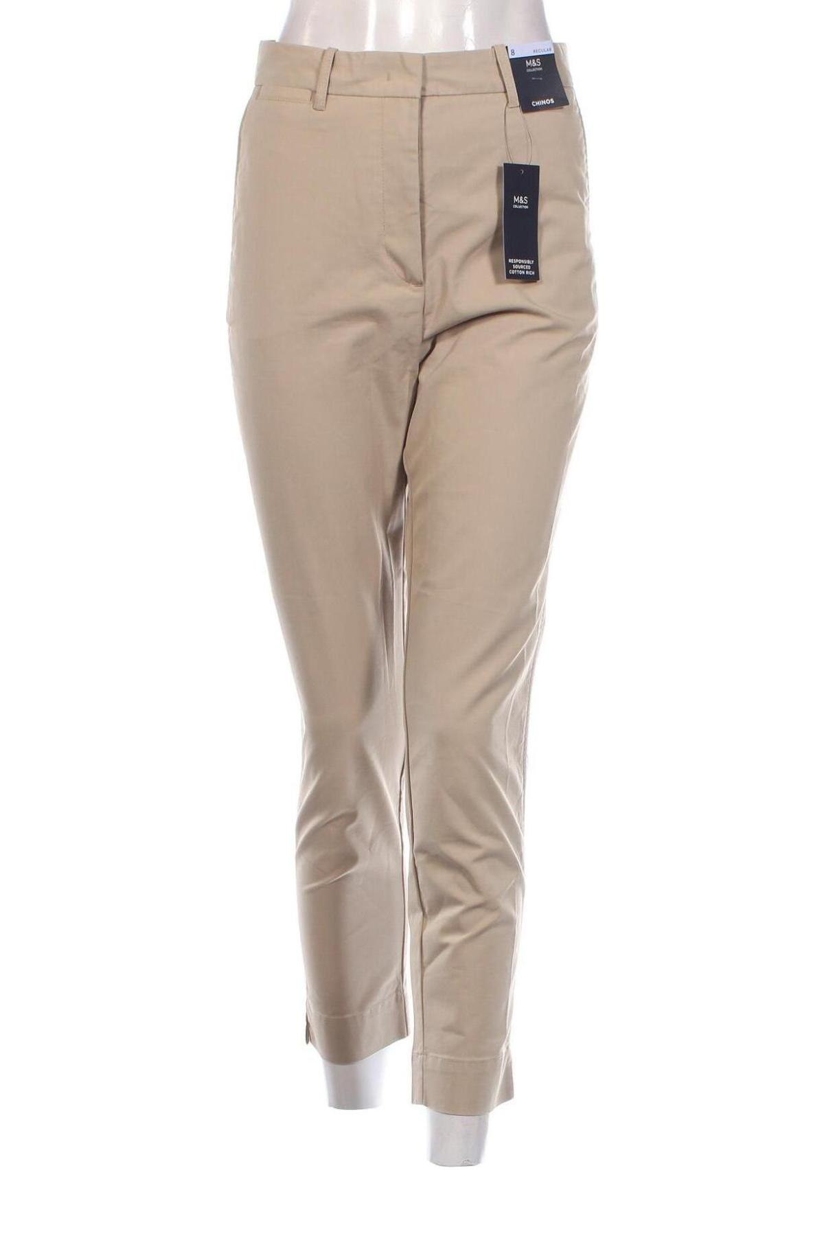 Γυναικείο παντελόνι Marks & Spencer, Μέγεθος S, Χρώμα  Μπέζ, Τιμή 15,98 €