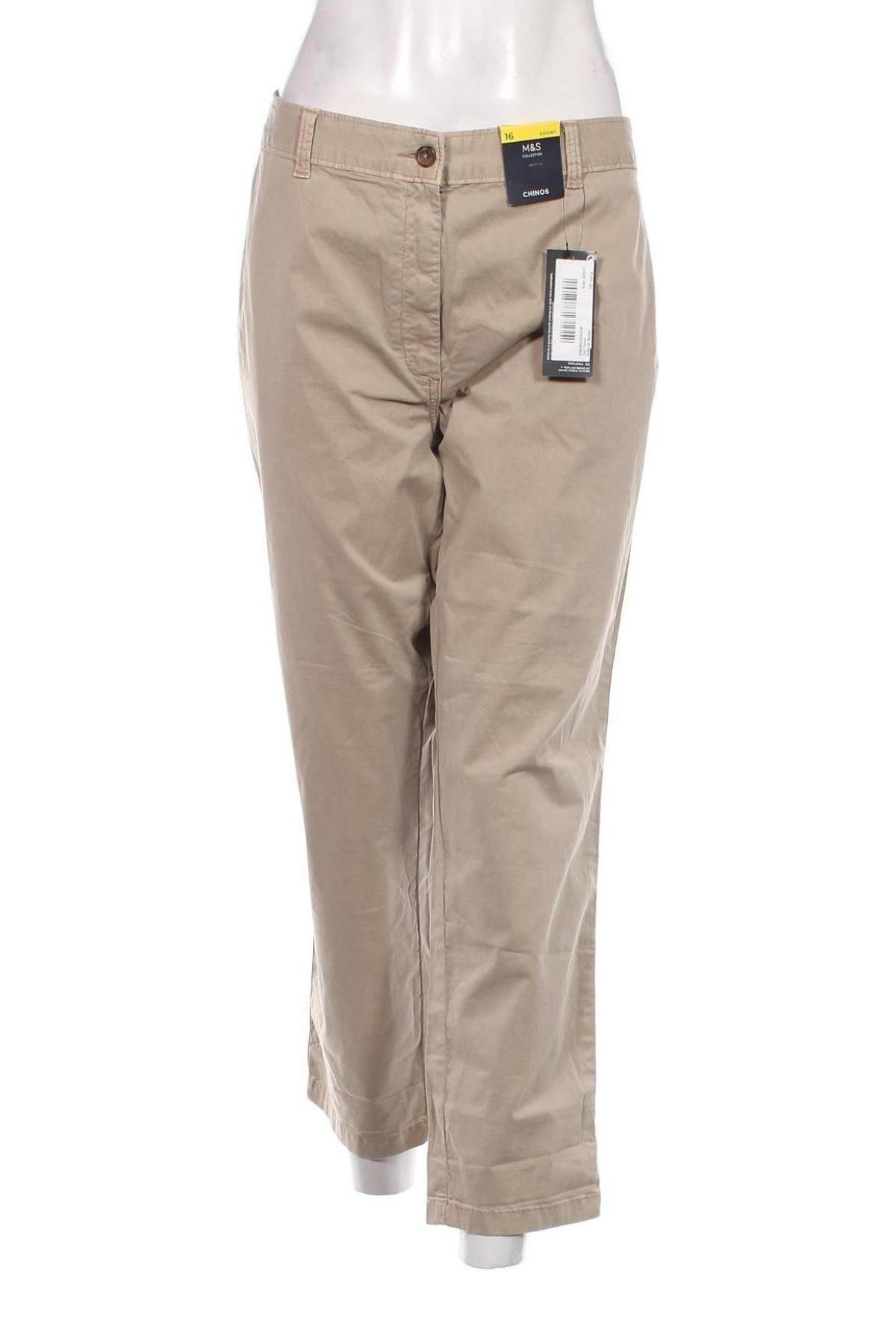 Damskie spodnie Marks & Spencer, Rozmiar XL, Kolor Beżowy, Cena 82,63 zł