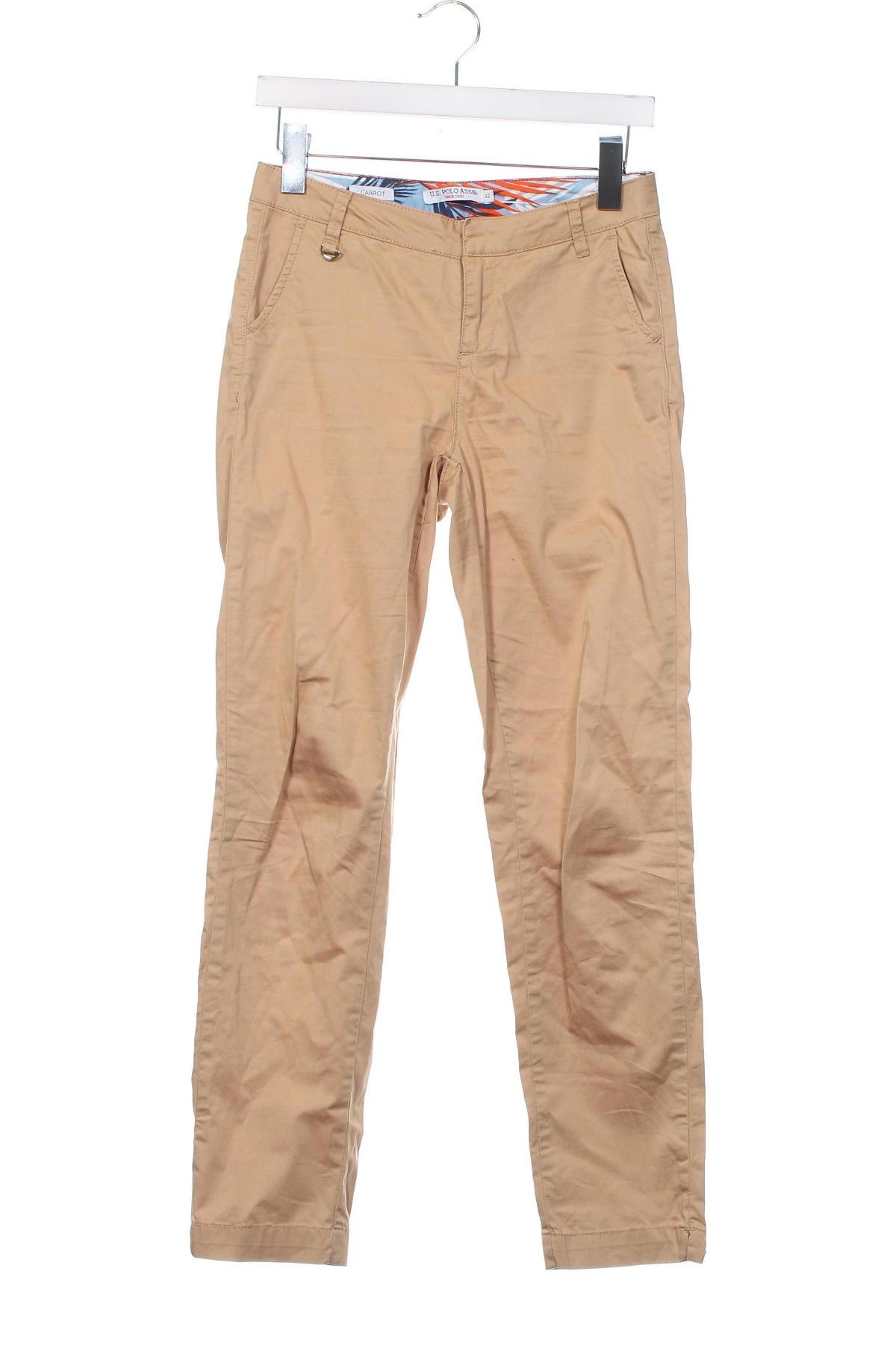 Damskie spodnie U.S. Polo Assn., Rozmiar XS, Kolor Beżowy, Cena 109,42 zł