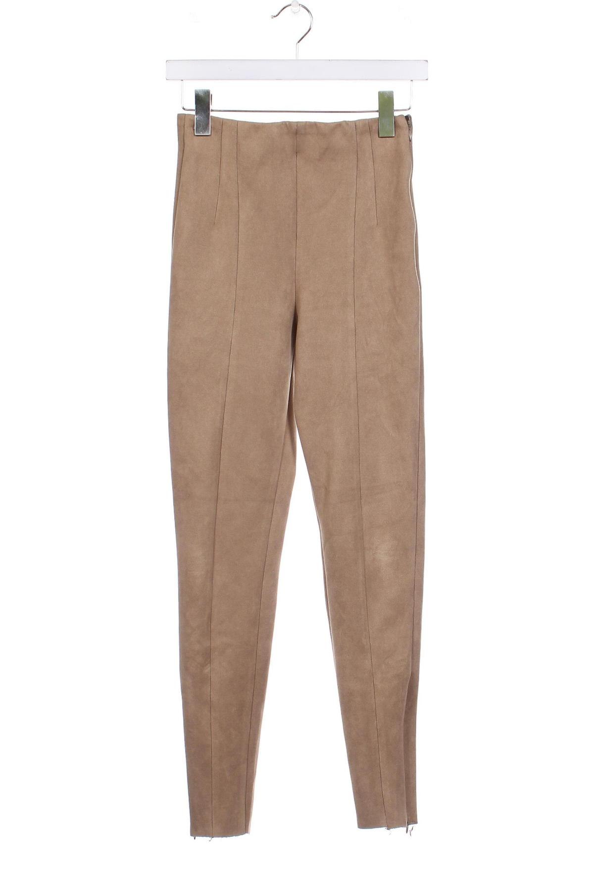 Дамски панталон Zara, Размер XS, Цвят Бежов, Цена 8,91 лв.