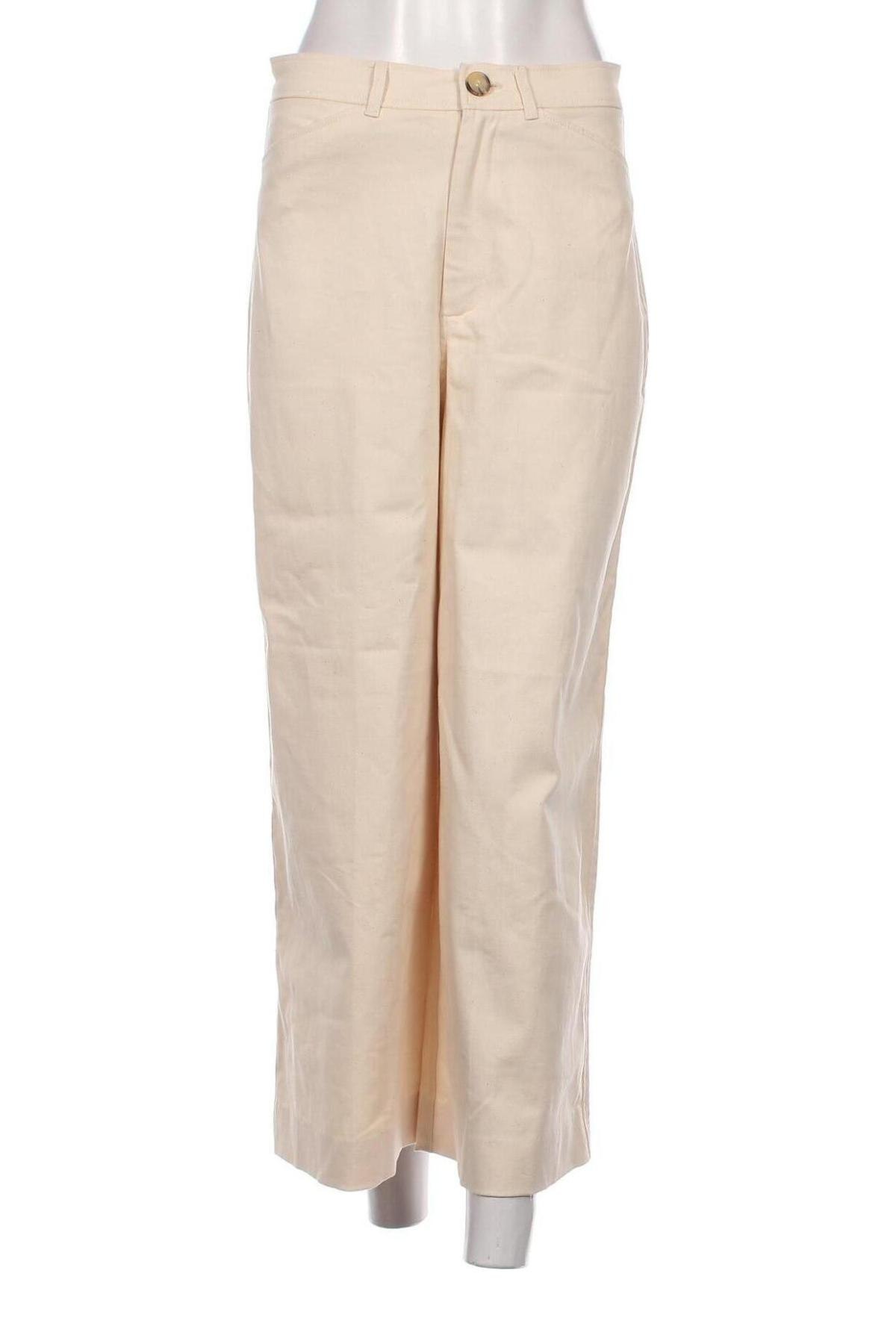Pantaloni de femei Zara, Mărime M, Culoare Ecru, Preț 68,80 Lei