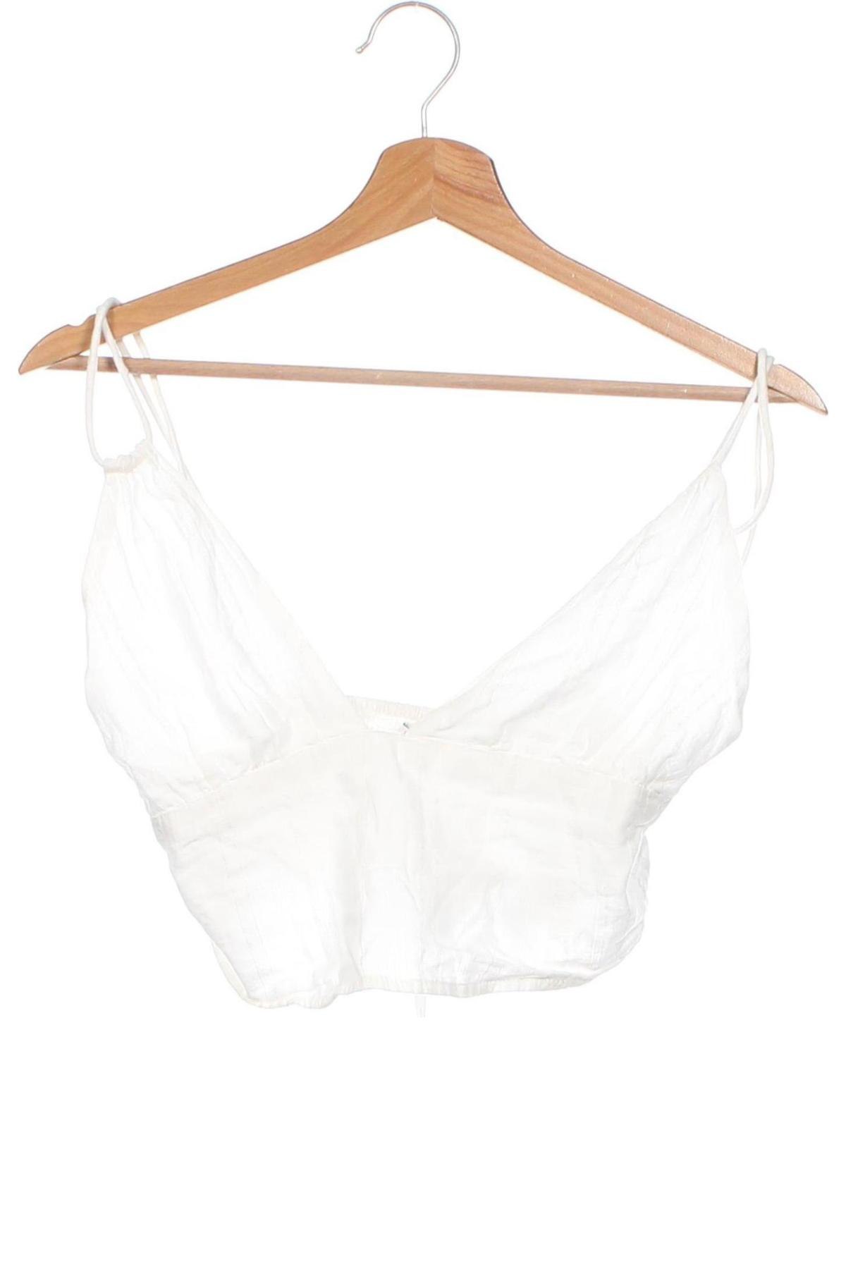 Γυναικείο αμάνικο μπλουζάκι Bershka, Μέγεθος S, Χρώμα Λευκό, Τιμή 8,04 €