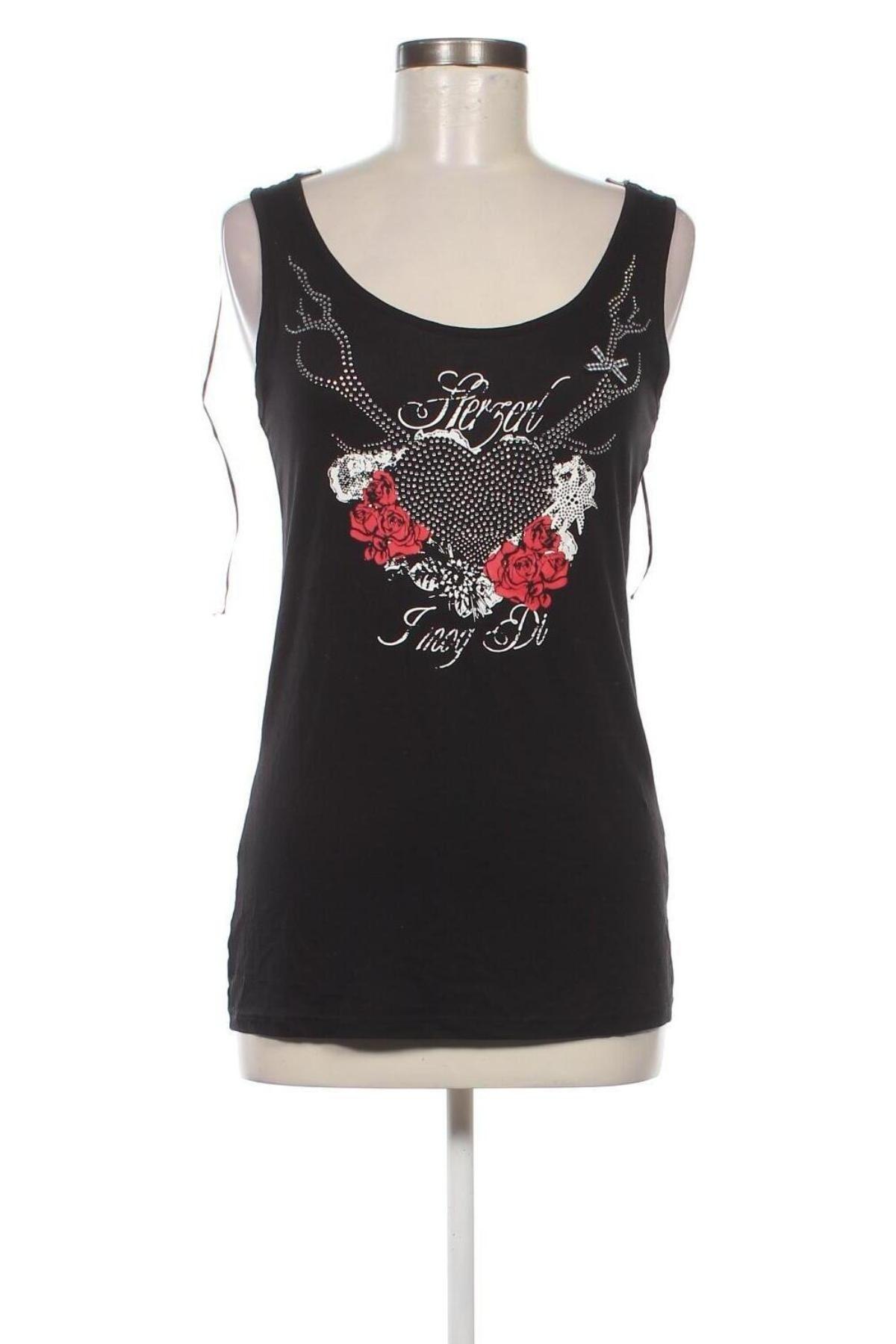 Γυναικείο αμάνικο μπλουζάκι Laura Torelli, Μέγεθος S, Χρώμα Μαύρο, Τιμή 12,63 €