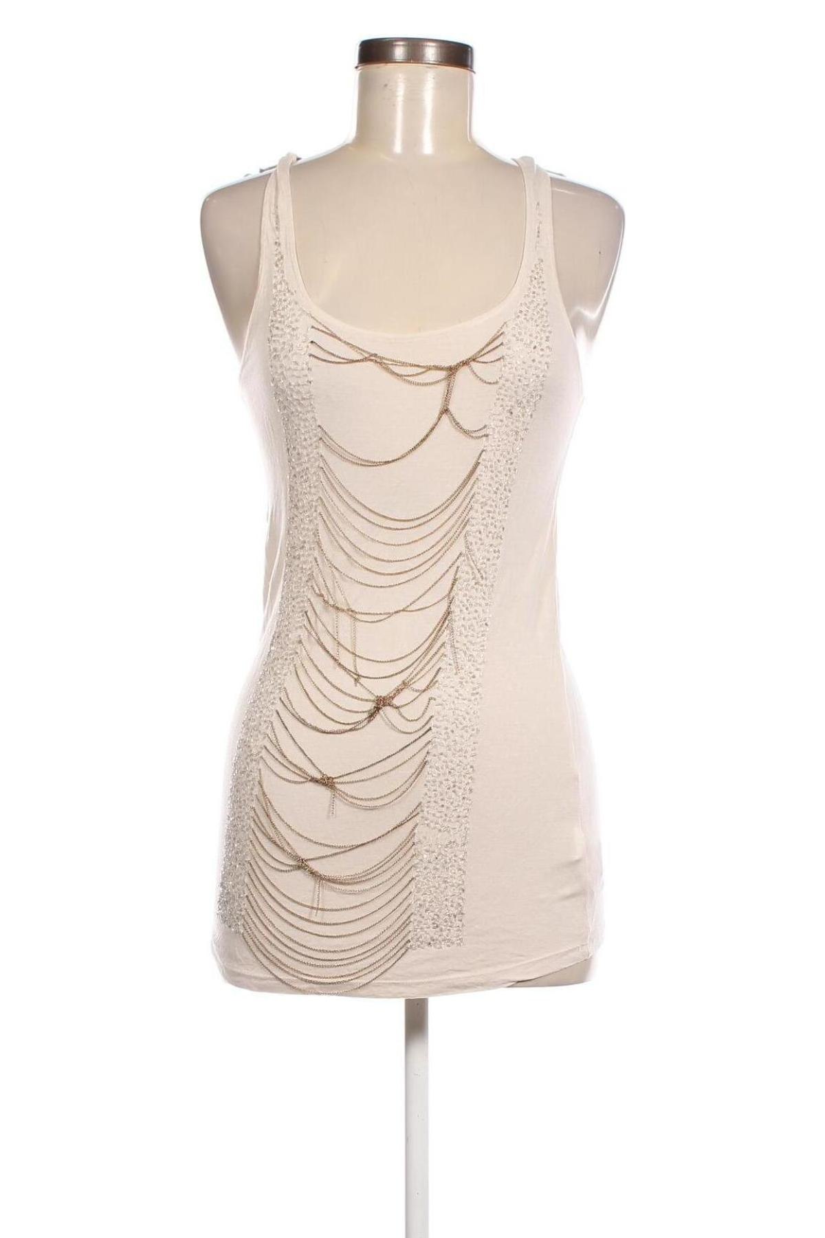 Γυναικείο αμάνικο μπλουζάκι Zara, Μέγεθος M, Χρώμα Εκρού, Τιμή 2,79 €