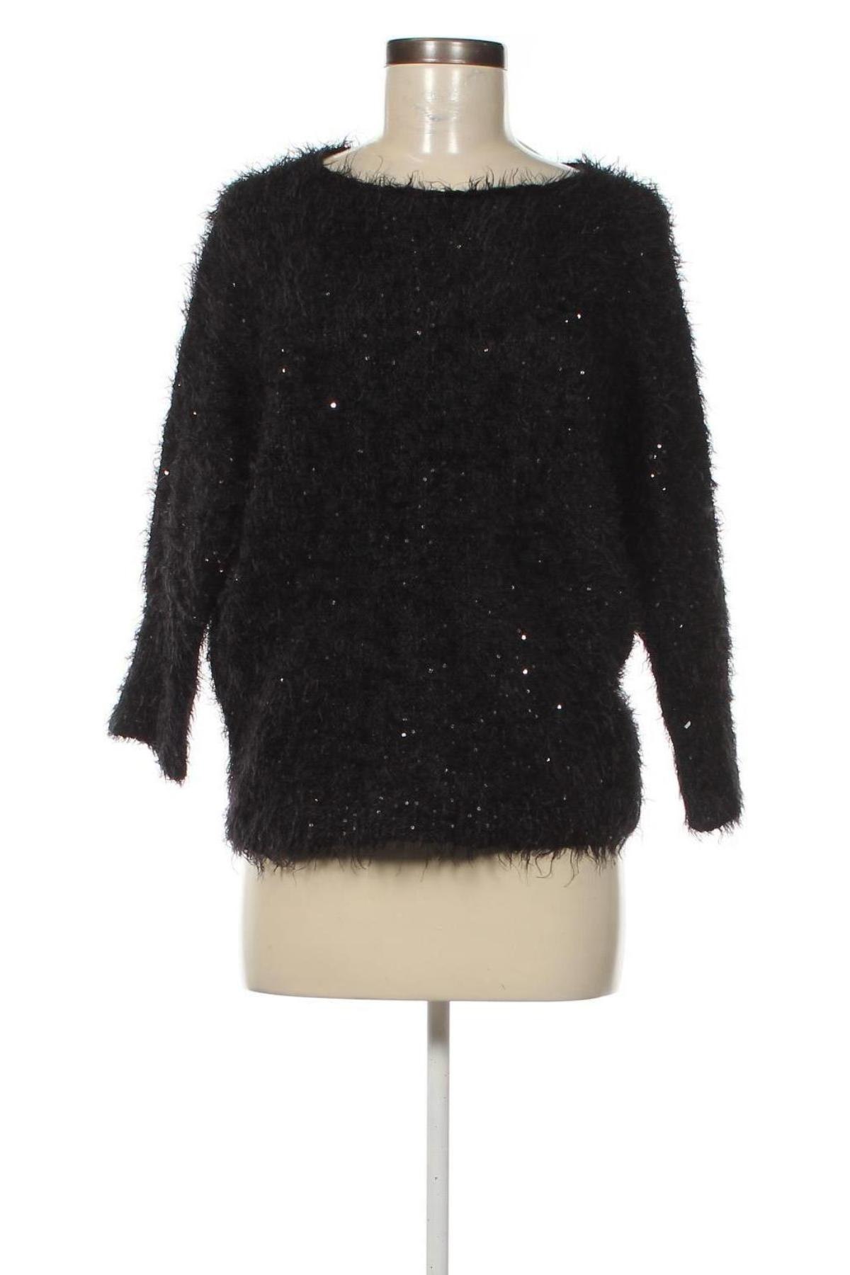 Дамски пуловер, Размер L, Цвят Черен, Цена 15,08 лв.