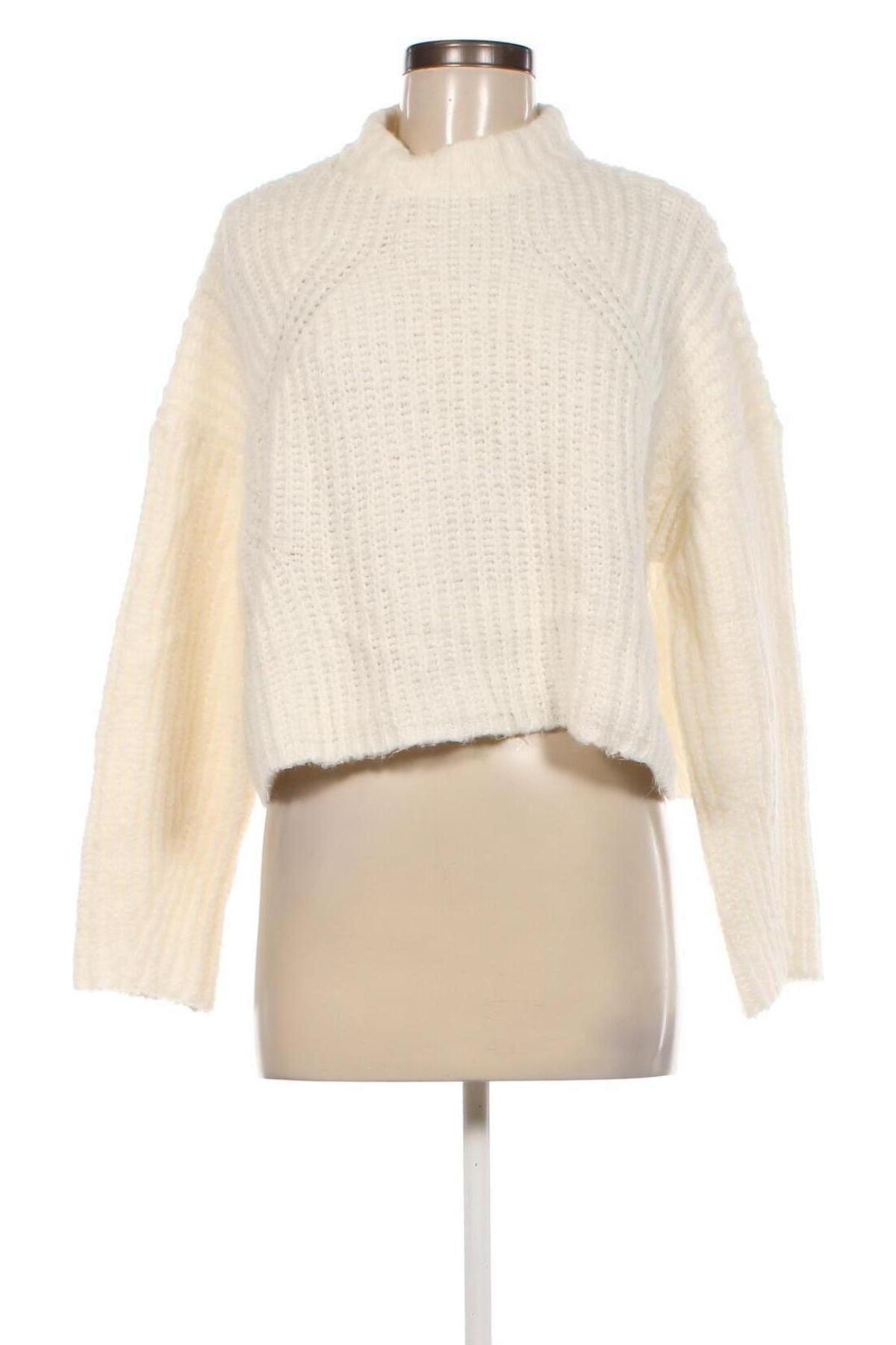Дамски пуловер Bershka, Размер S, Цвят Бял, Цена 15,95 лв.