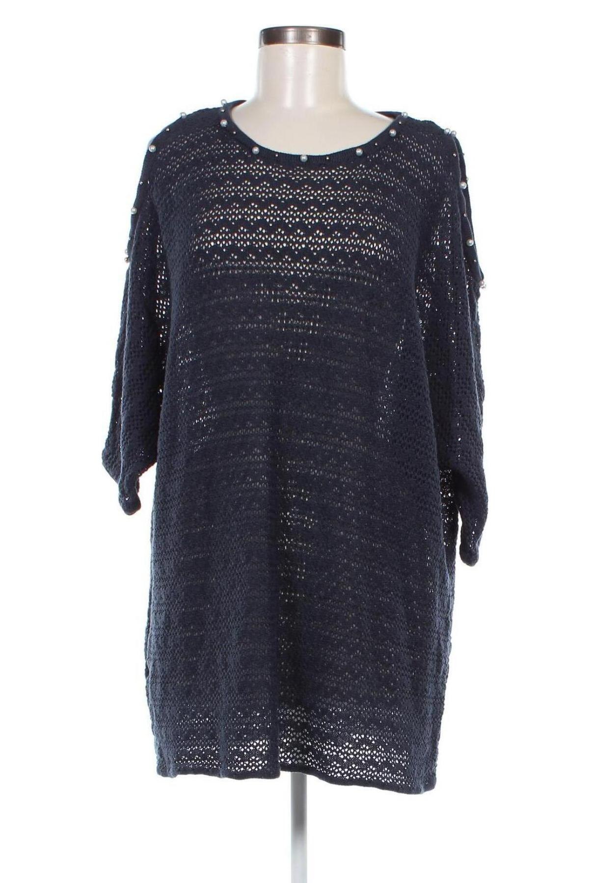 Pulover de femei Bpc Bonprix Collection, Mărime 4XL, Culoare Albastru, Preț 52,46 Lei