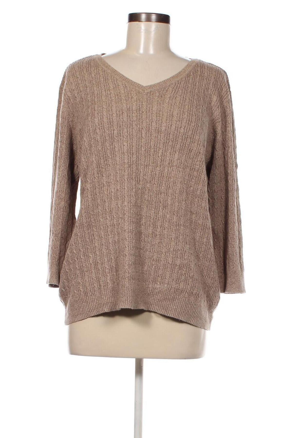Дамски пуловер Karen Scott, Размер XL, Цвят Кафяв, Цена 17,98 лв.