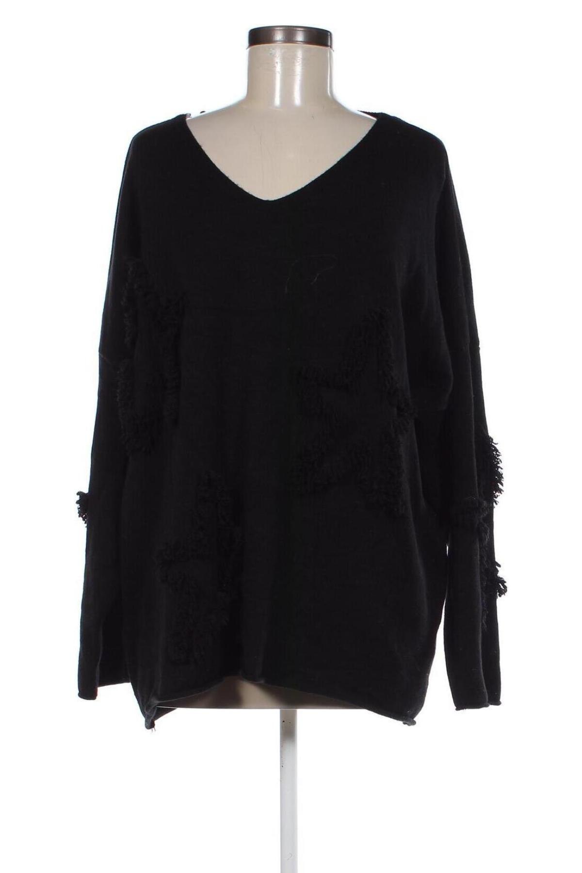 Γυναικείο πουλόβερ Made In Italy, Μέγεθος XL, Χρώμα Μαύρο, Τιμή 18,49 €