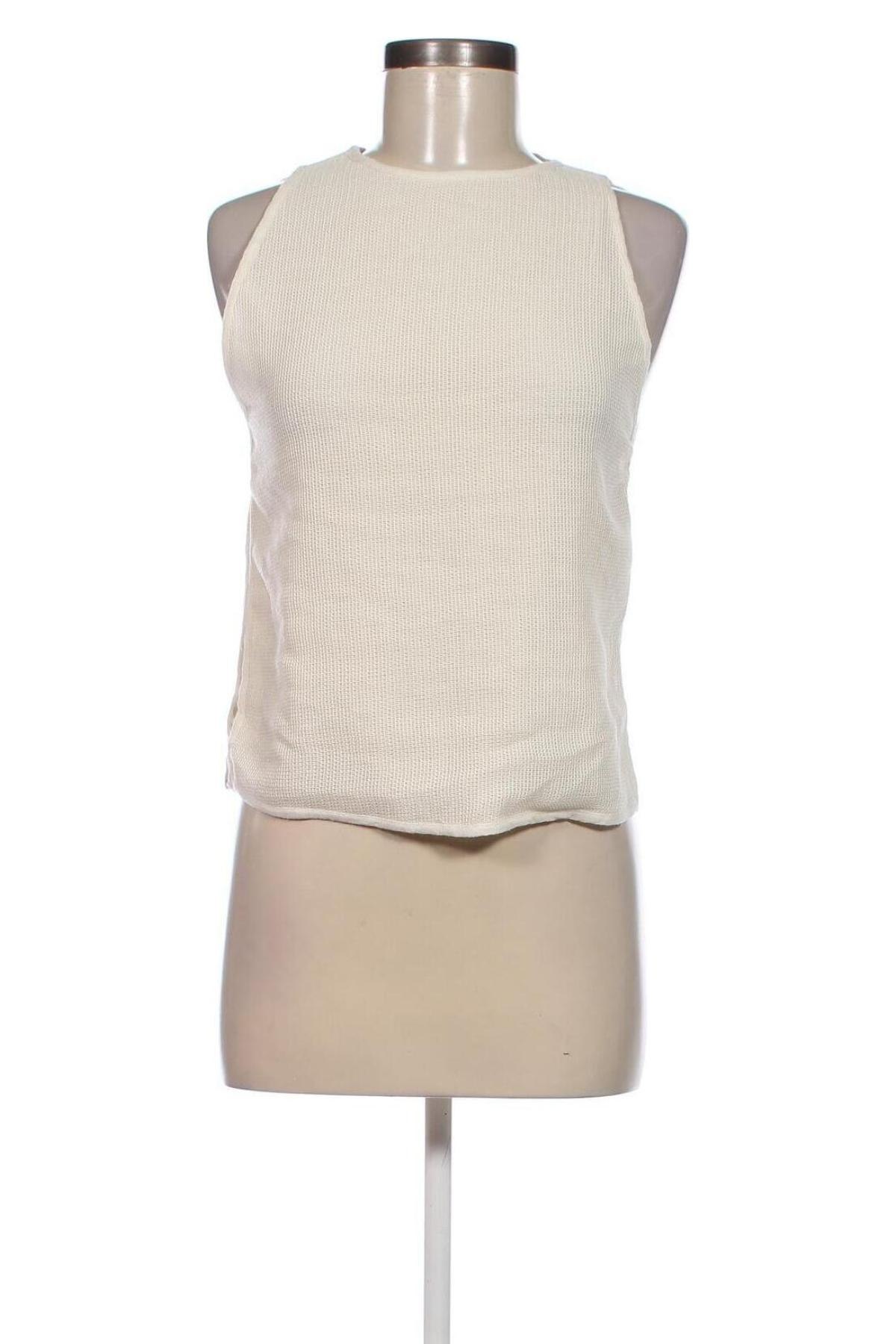 Γυναικείο αμάνικο μπλουζάκι Massimo Dutti, Μέγεθος XS, Χρώμα Εκρού, Τιμή 16,70 €