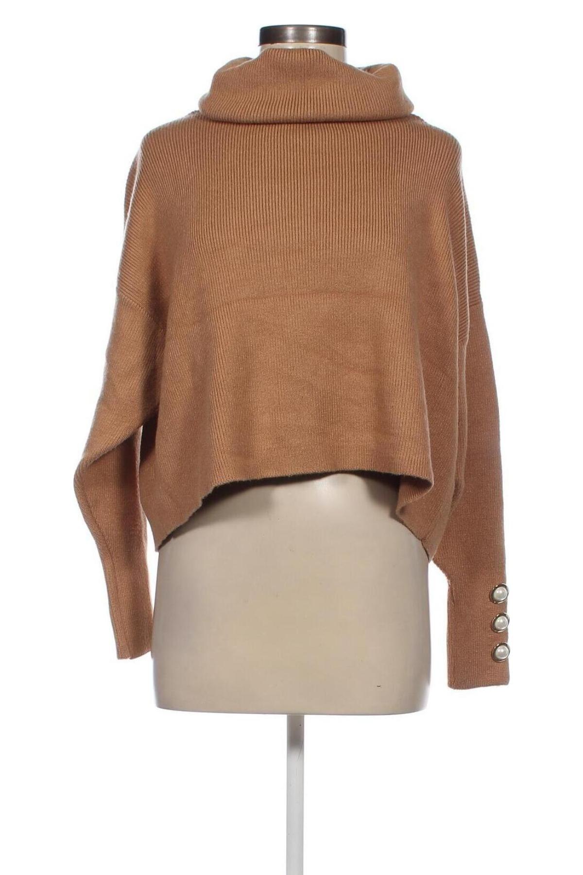 Дамски пуловер Zara Knitwear, Размер L, Цвят Кафяв, Цена 14,04 лв.