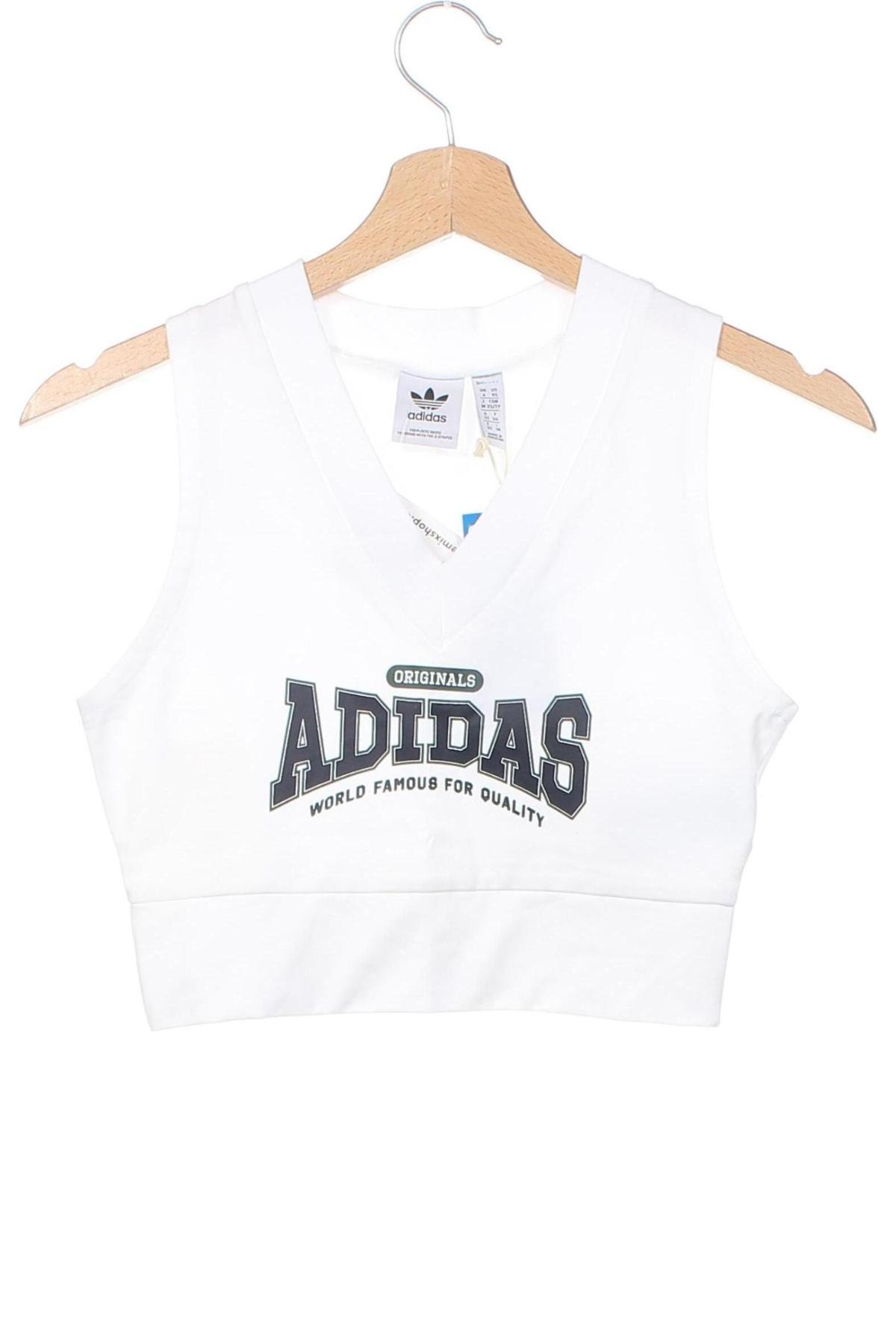 Γυναίκειο αθλητικό τοπ Adidas Originals, Μέγεθος XXS, Χρώμα Λευκό, Τιμή 15,88 €