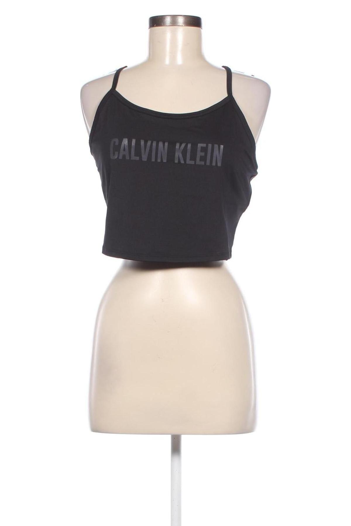 Damski sportowy top Calvin Klein, Rozmiar L, Kolor Czarny, Cena 92,36 zł