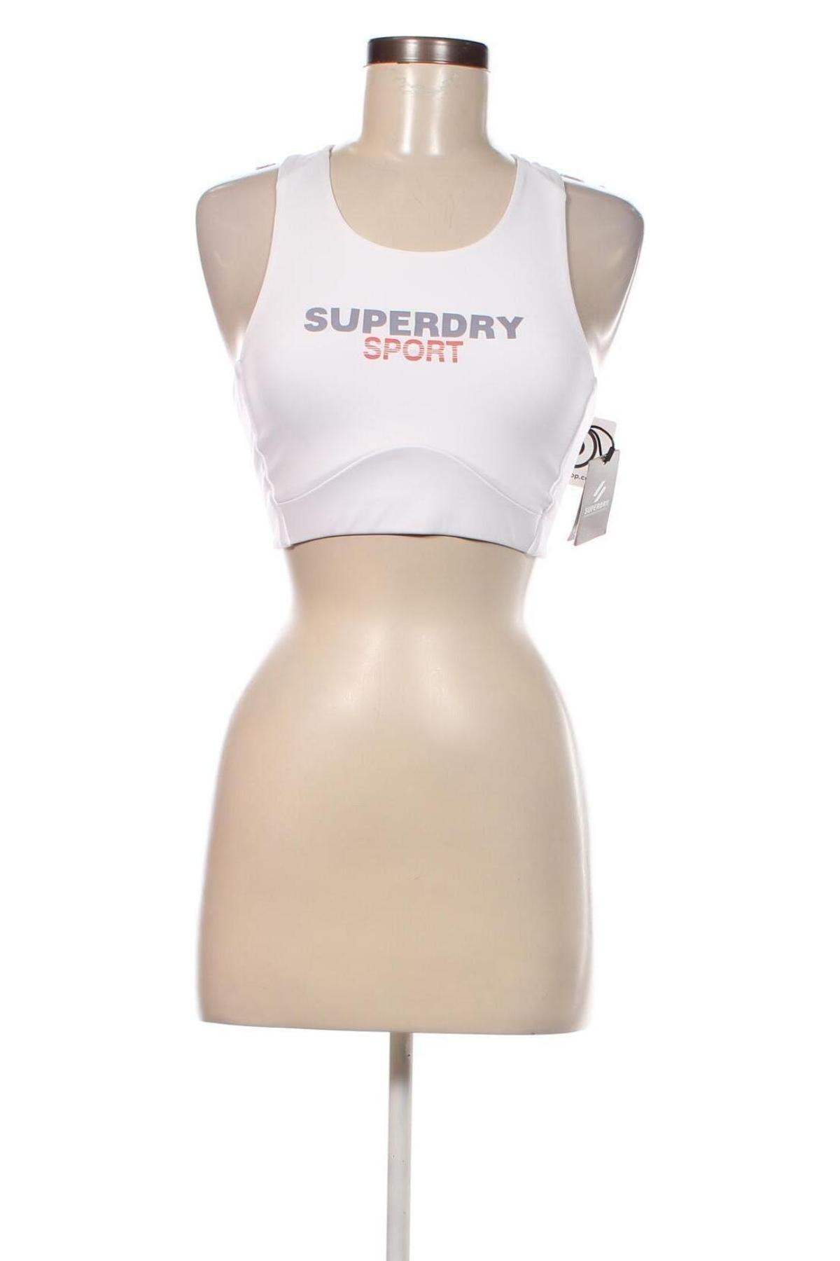 Damen Sporttop Superdry, Größe M, Farbe Weiß, Preis 15,31 €