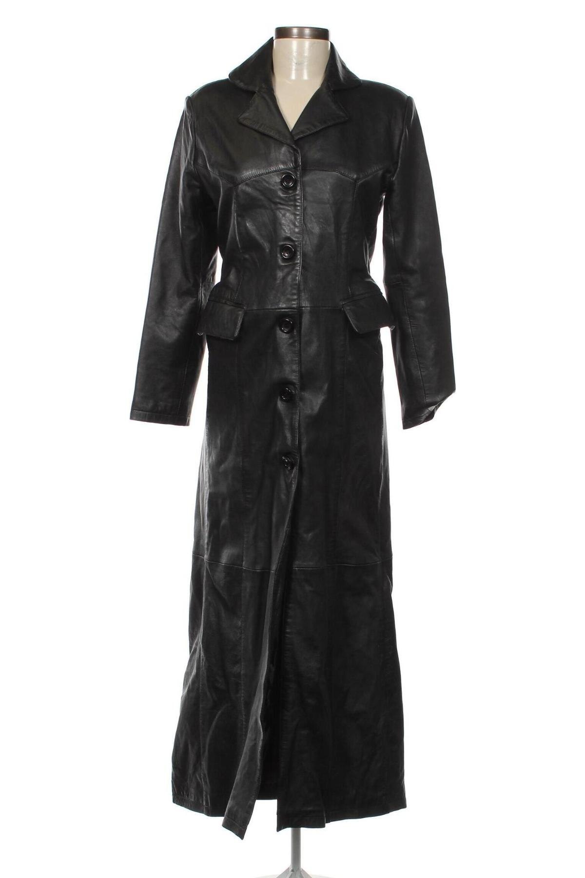Δερμάτινο γυναικείο παλτό, Μέγεθος S, Χρώμα Μαύρο, Τιμή 101,25 €