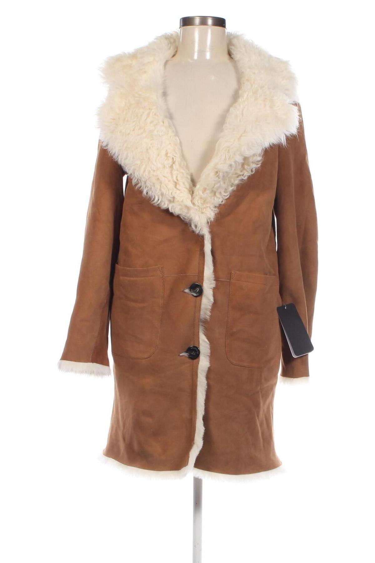 Дамско кожено палто STUDIO ID, Размер S, Цвят Кафяв, Цена 1 048,80 лв.