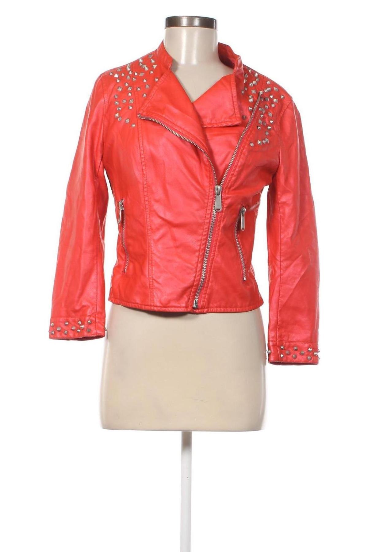 Damen Lederjacke, Größe M, Farbe Rot, Preis 25,58 €