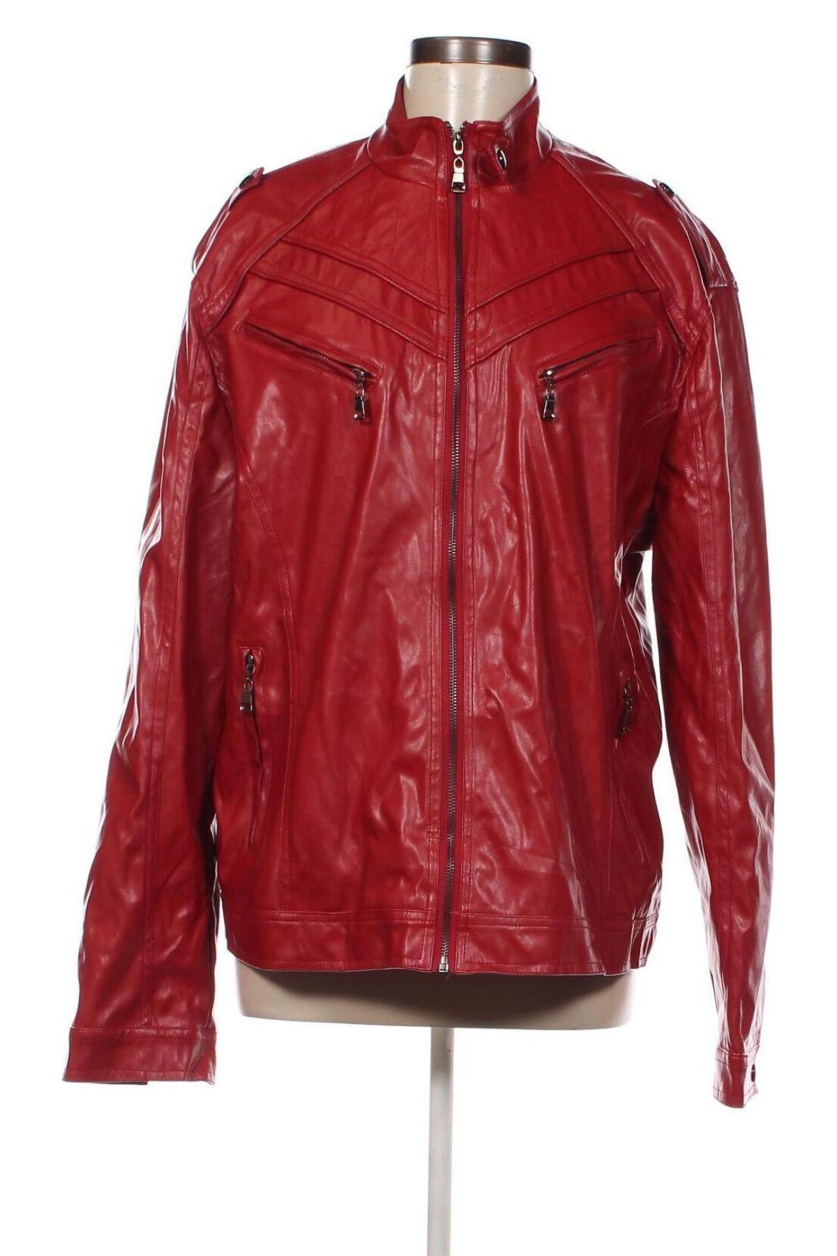 Damen Lederjacke, Größe XXL, Farbe Rot, Preis 32,40 €