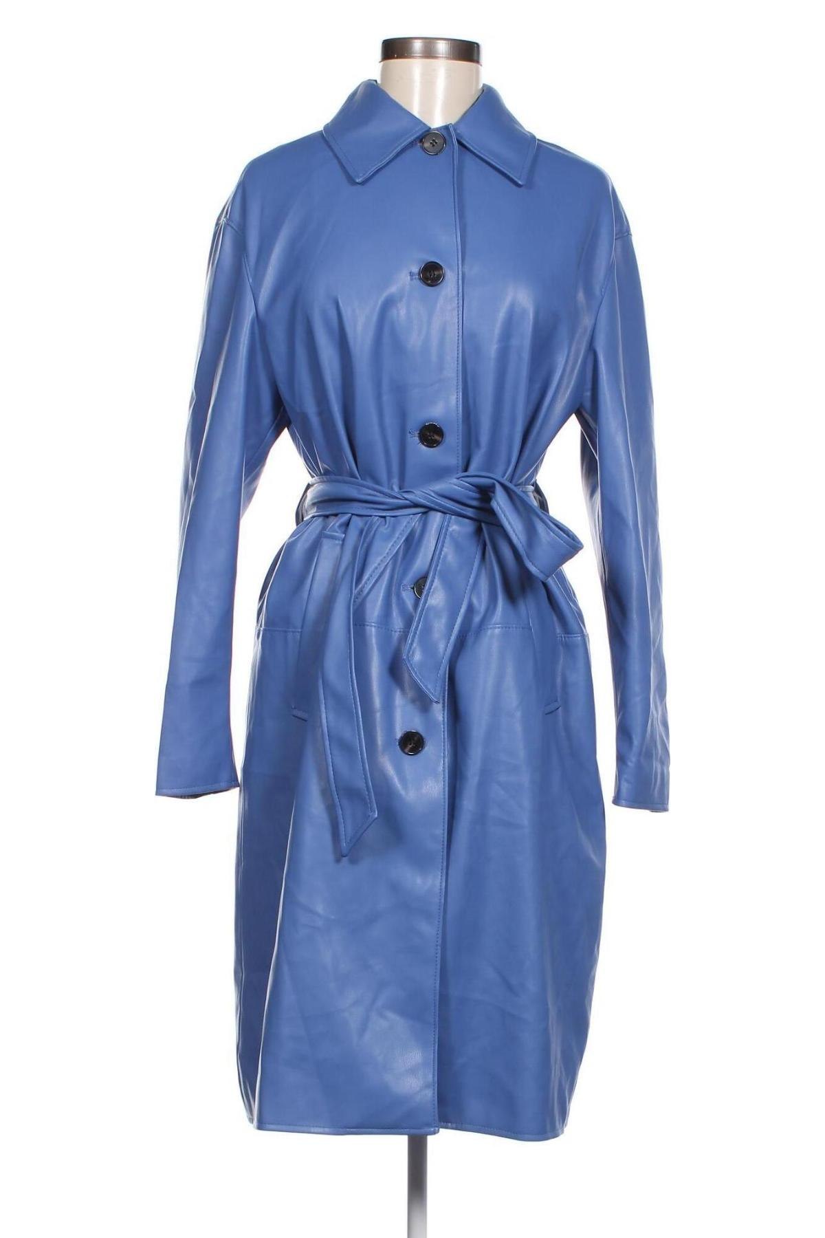 Dámska kožená bunda  Bershka, Veľkosť S, Farba Modrá, Cena  15,28 €