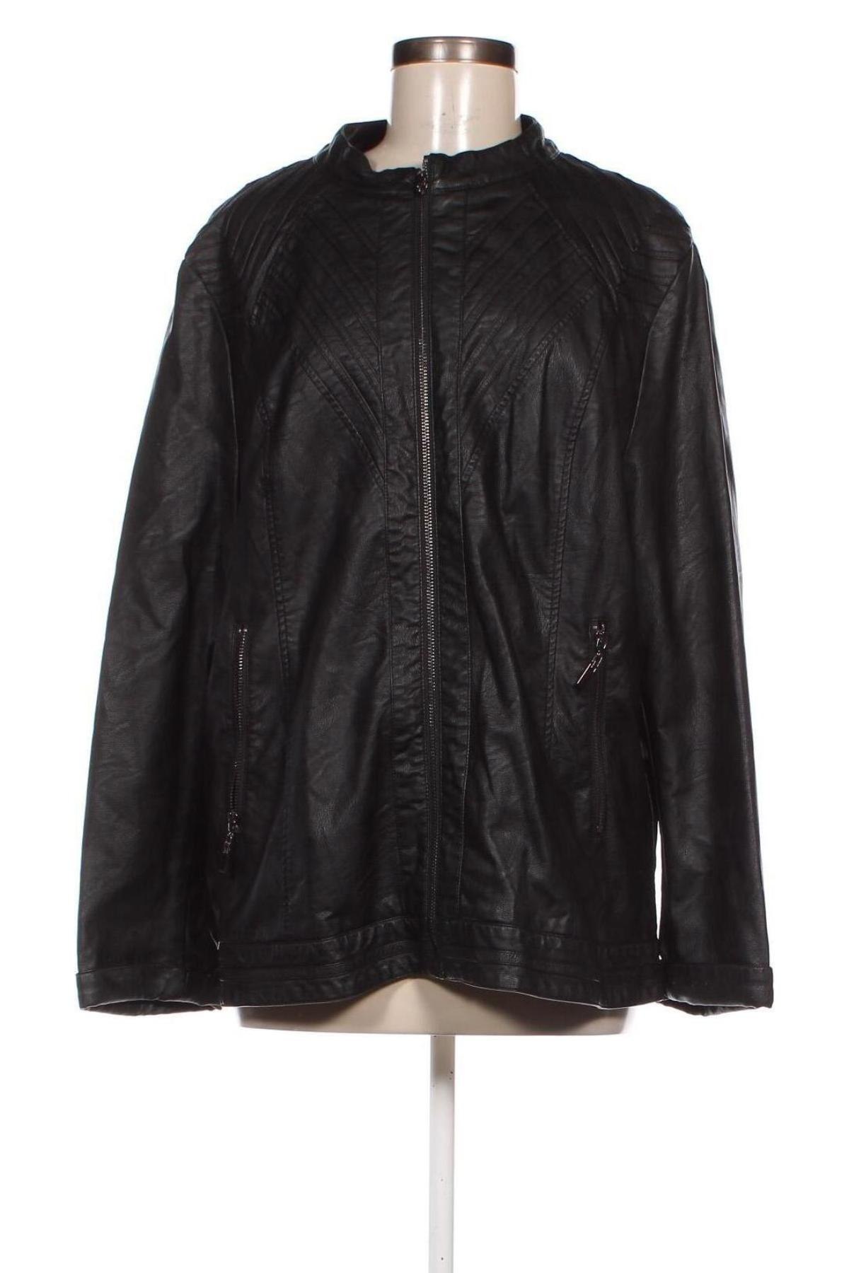 Γυναικείο δερμάτινο μπουφάν Cc Fashion, Μέγεθος 3XL, Χρώμα Μαύρο, Τιμή 28,29 €