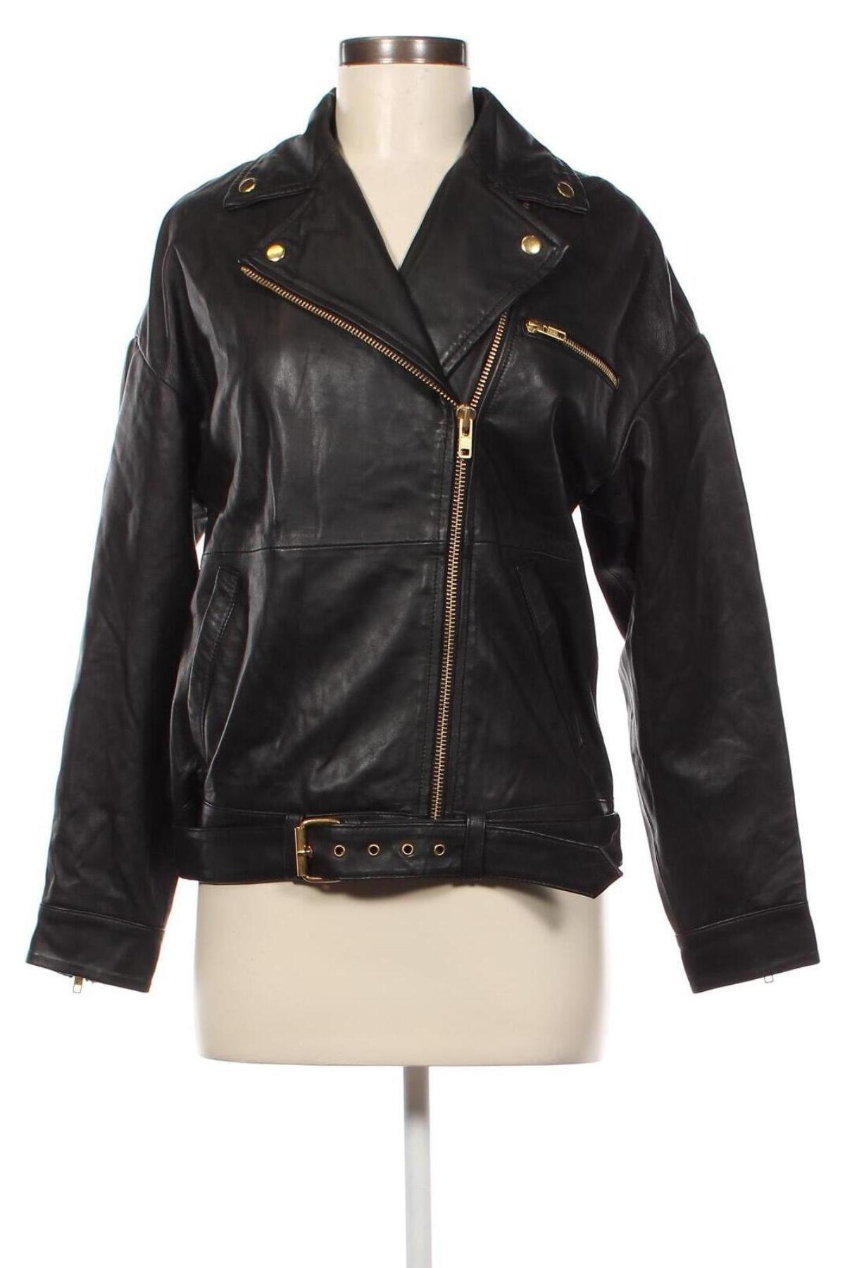 Γυναικείο δερμάτινο μπουφάν Depeche, Μέγεθος S, Χρώμα Μαύρο, Τιμή 48,76 €