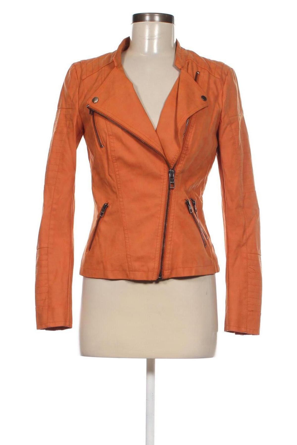 Γυναικείο δερμάτινο μπουφάν ONLY, Μέγεθος S, Χρώμα Πορτοκαλί, Τιμή 12,68 €